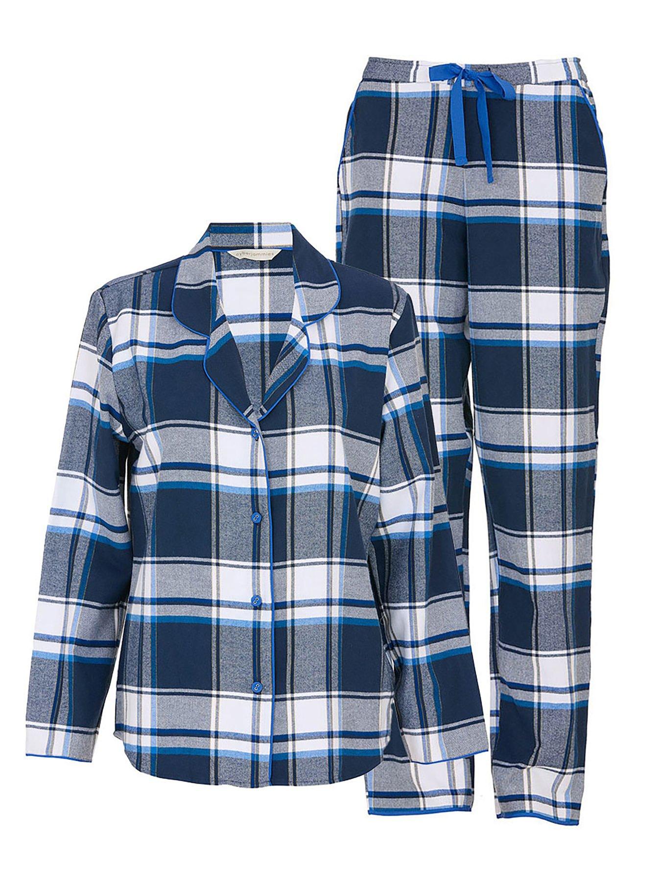 cyberjammies-frosty-navy-check-pyjama-set-blueoutfit