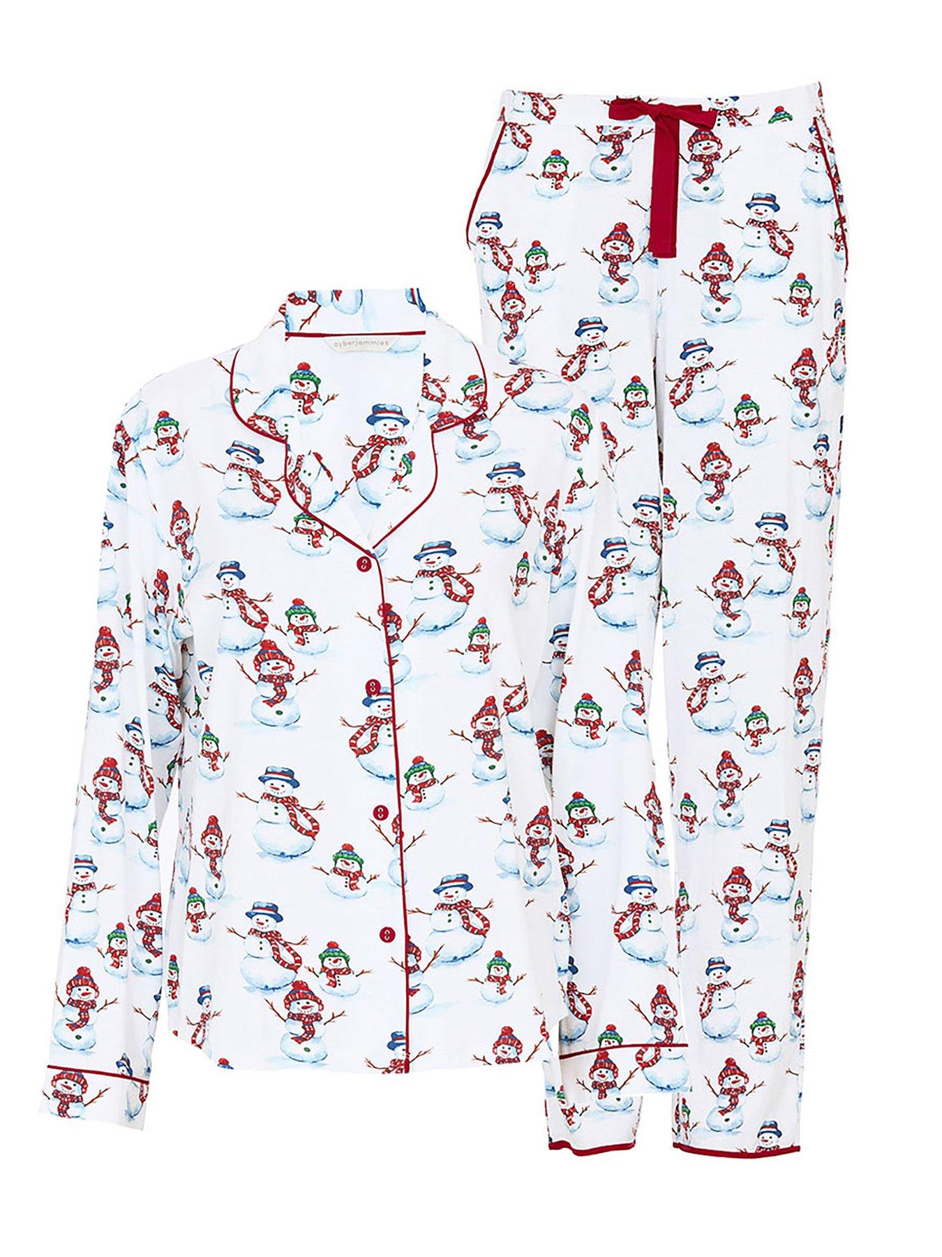 Image 4 of 4 of Cyberjammies Blaze Red Snowman Printed Jersey Pyjama Set - Red
