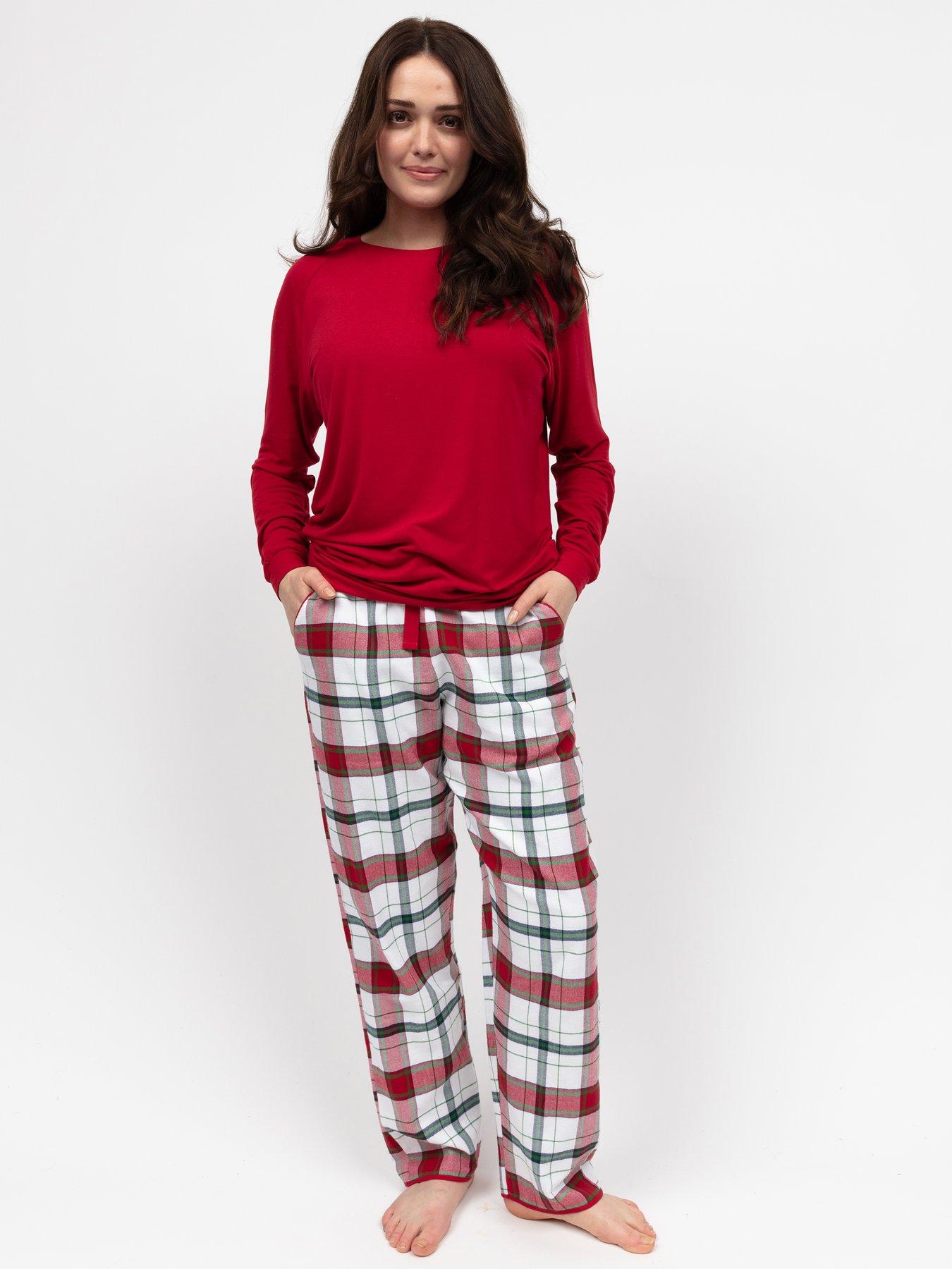cyberjammies-blaze-red-slouch-jersey-top-amp-check-pyjama-set-red
