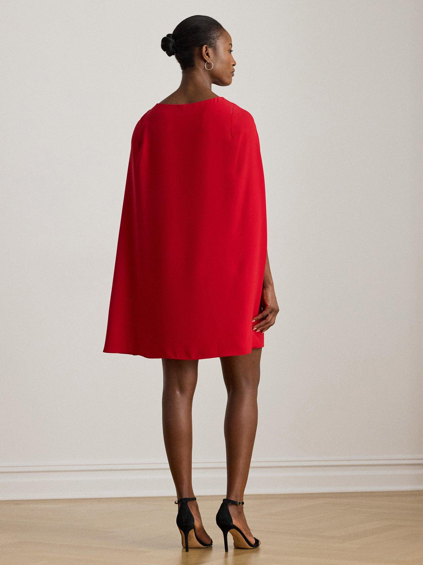Lauren by Ralph Lauren Petra Long Sleeve Mini Cocktail Dress - Red | Very  Ireland