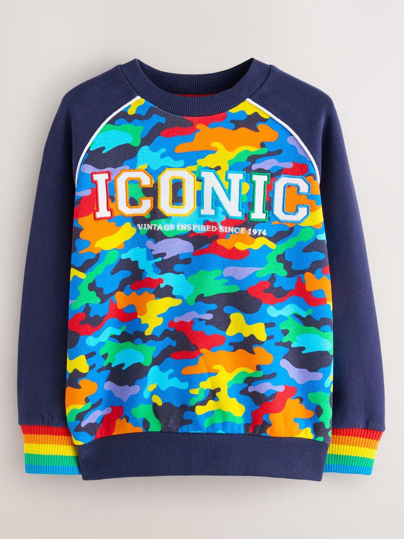 Little Bird Boys Rainbow Camo Sweater - Navy