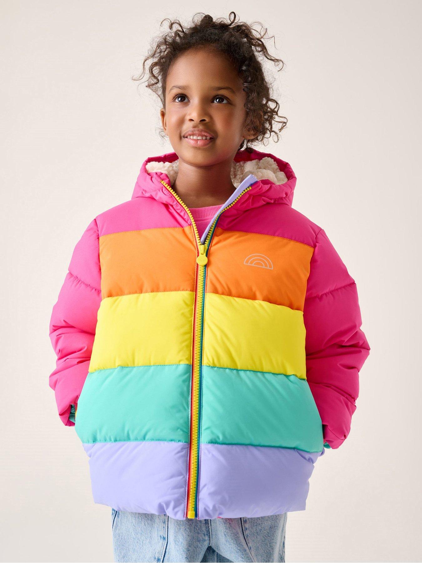 Little Bird Girls Rainbow Padded Coat - Multi