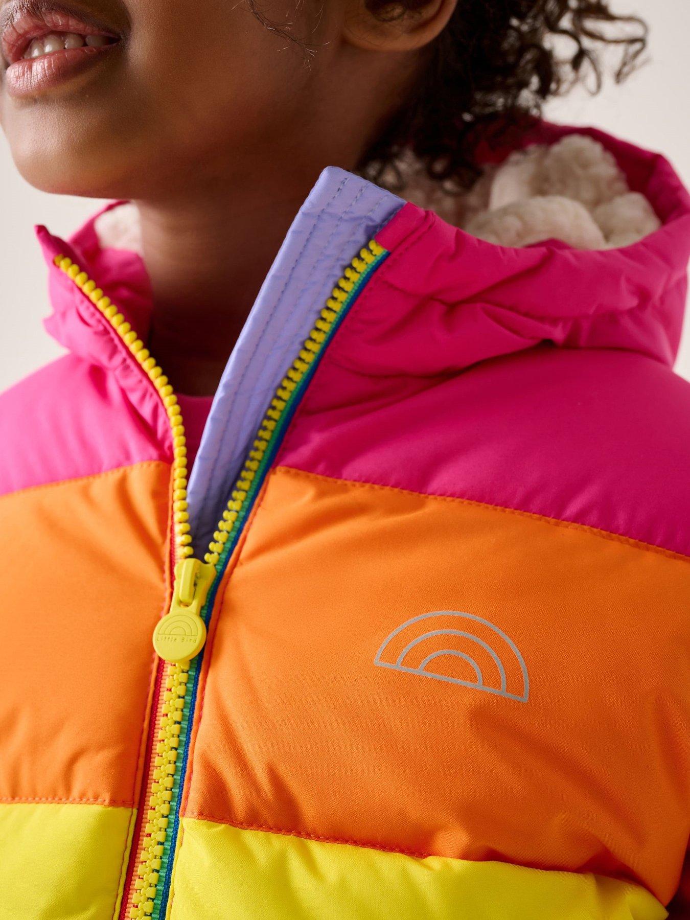 little-bird-girls-rainbow-padded-coat-multistillFront