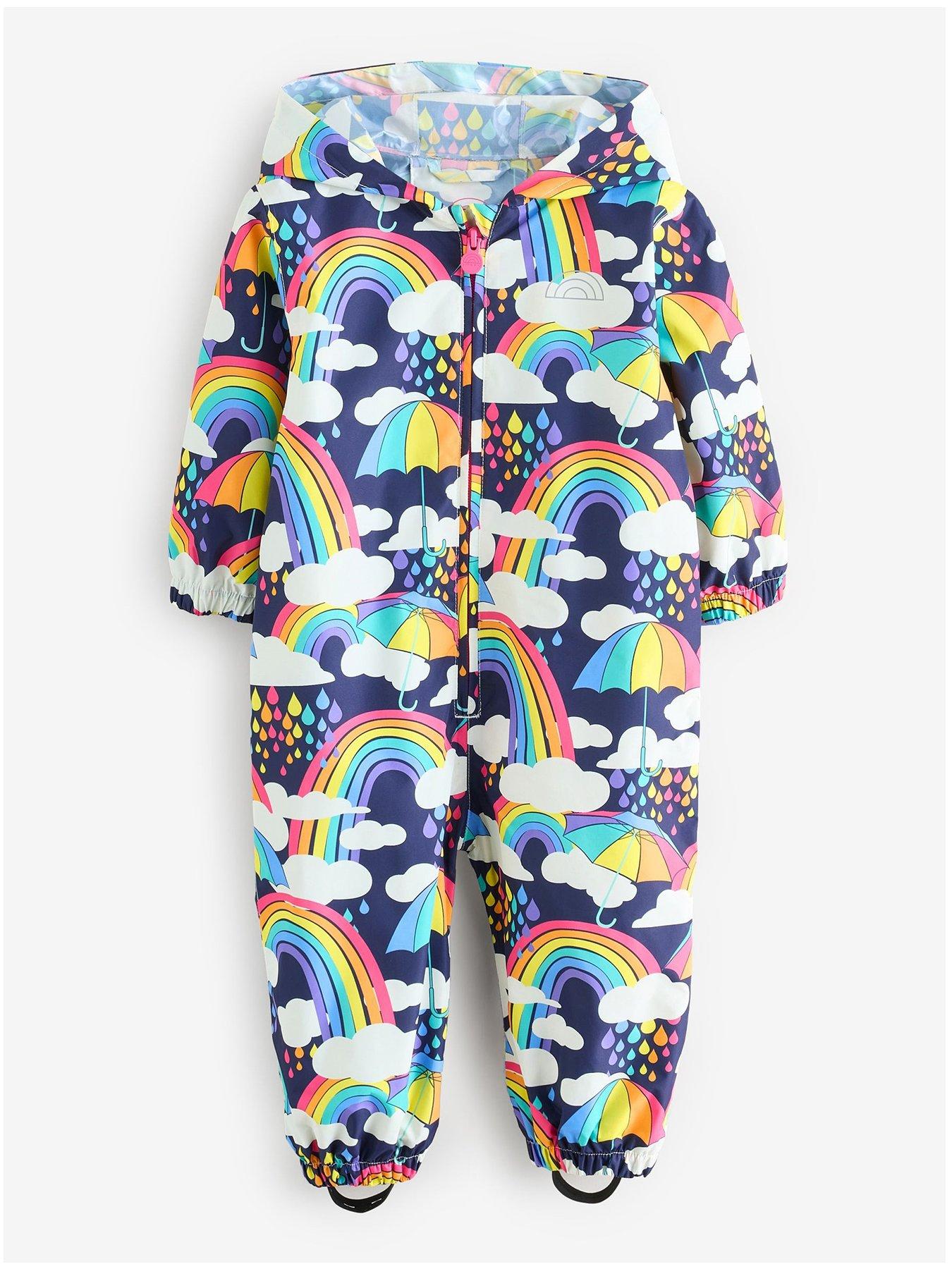 Little Bird Girls Rainbow Puddlesuit - Multi