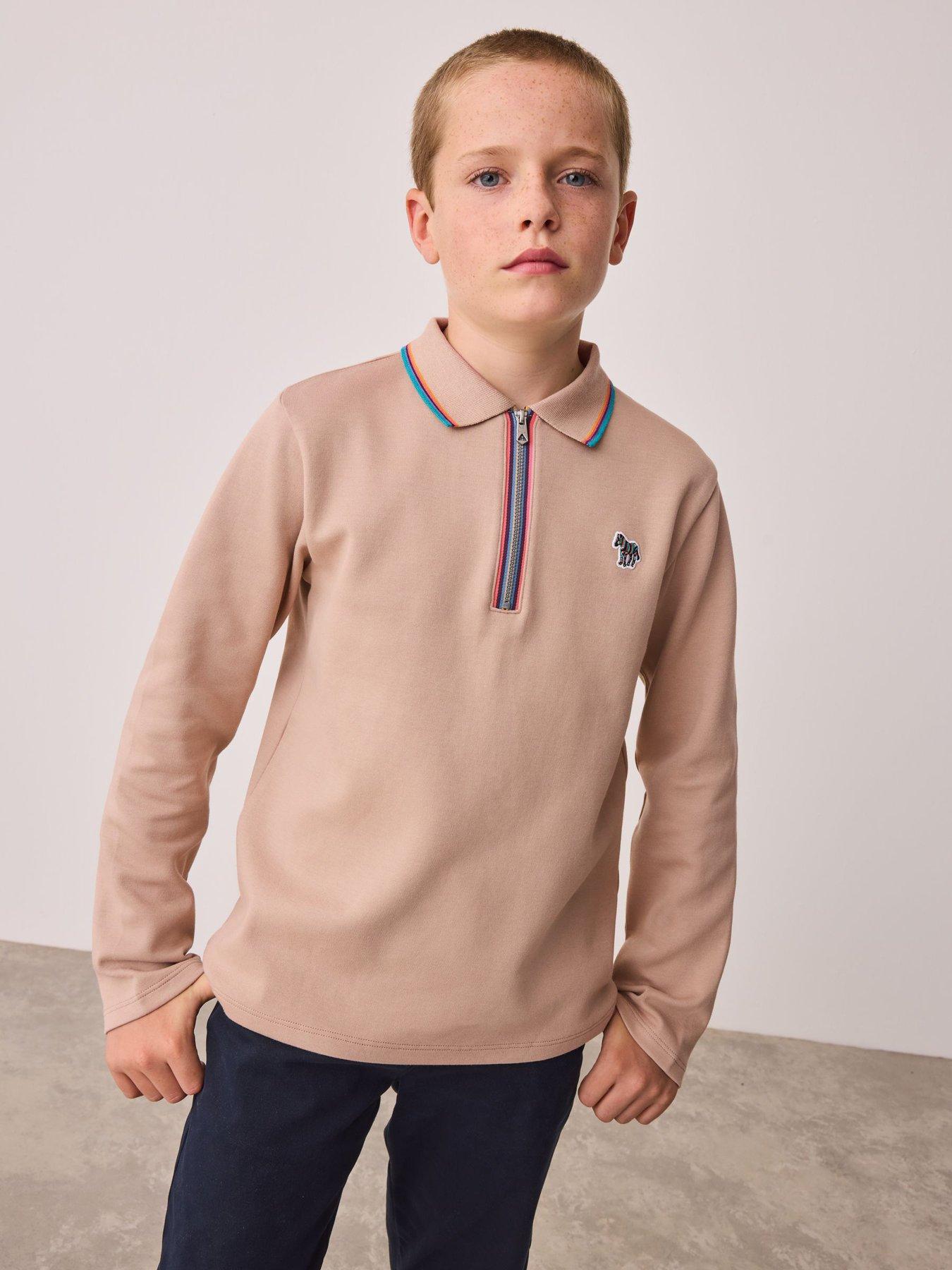 Paul Smith Junior Boys Zip Polo Shirt - Beige