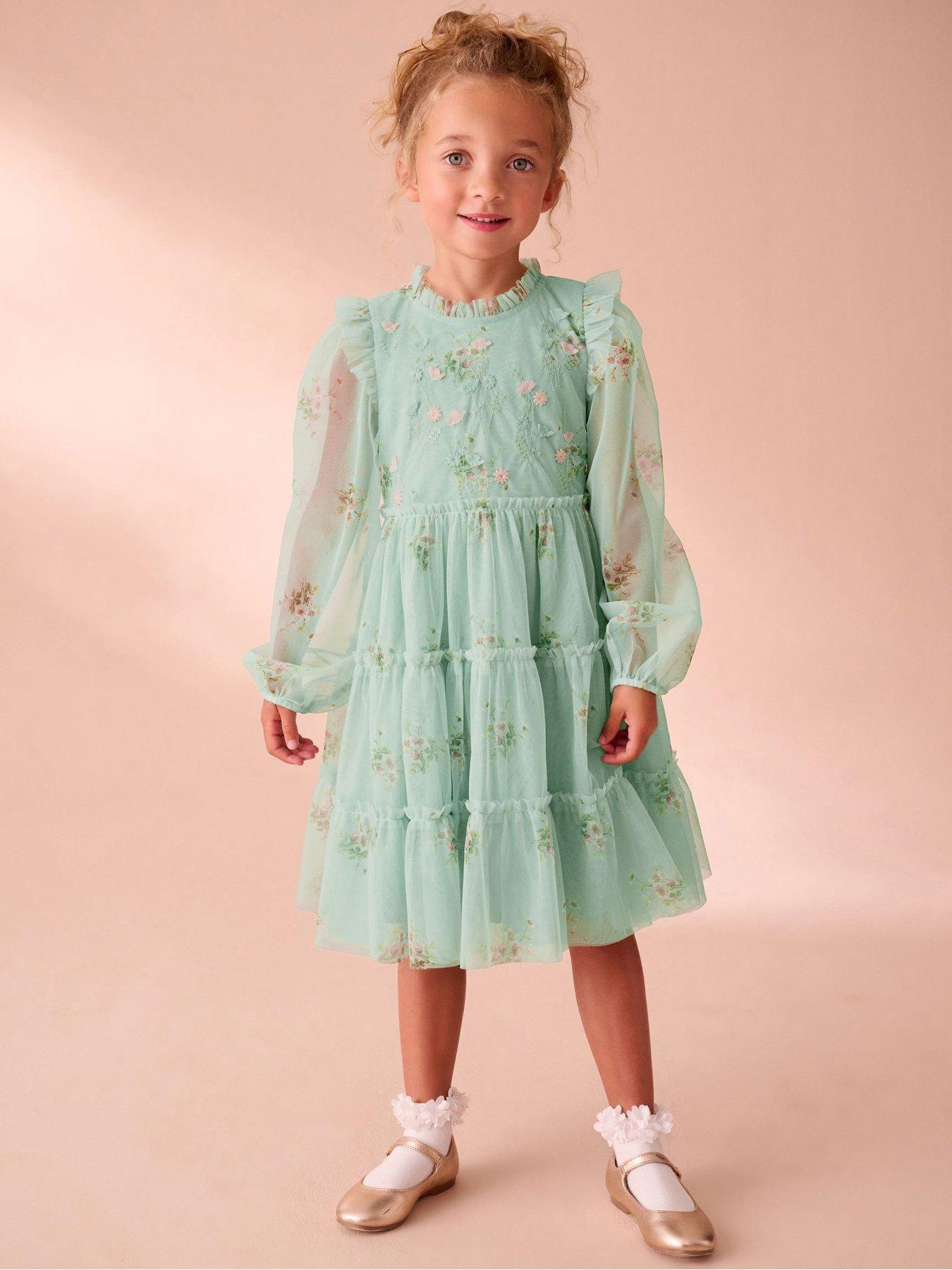 Laura Ashley Kids Floral Tiered Dress - Green