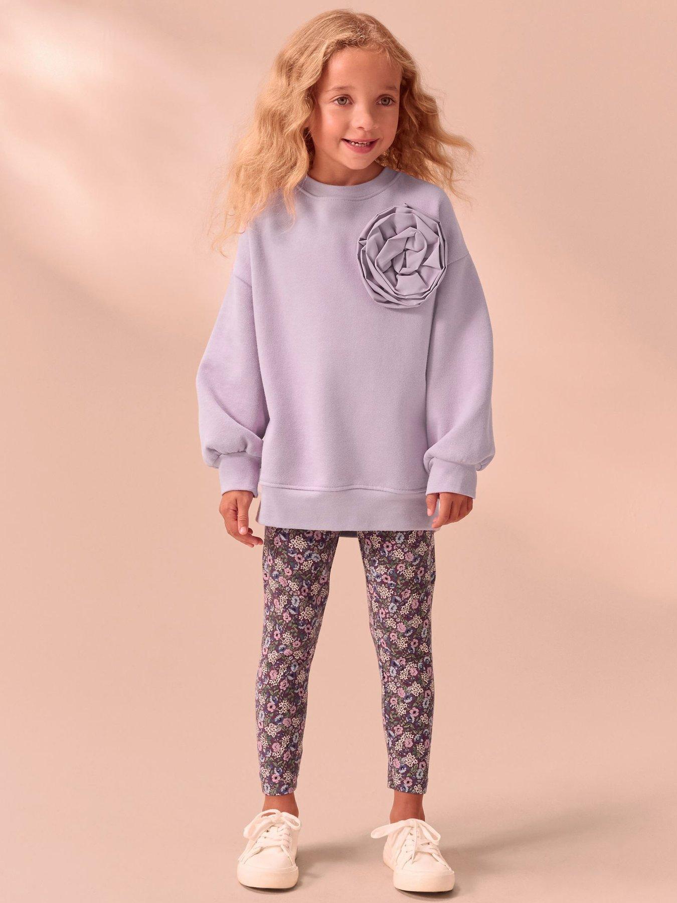 Laura Ashley Girls 2 Piece Legging Set - Lilac