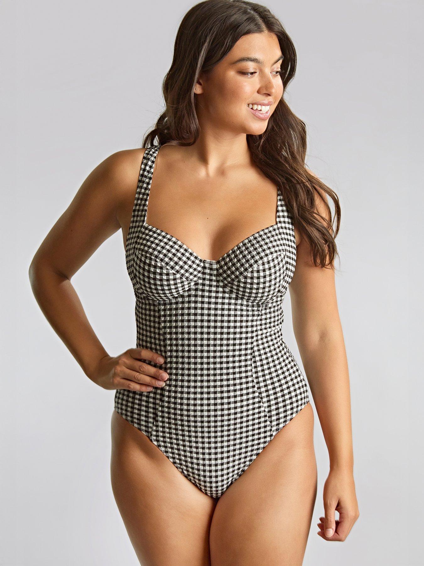 Panache Swim Gingham Paloma Balcony Swimsuit - Gingham Black