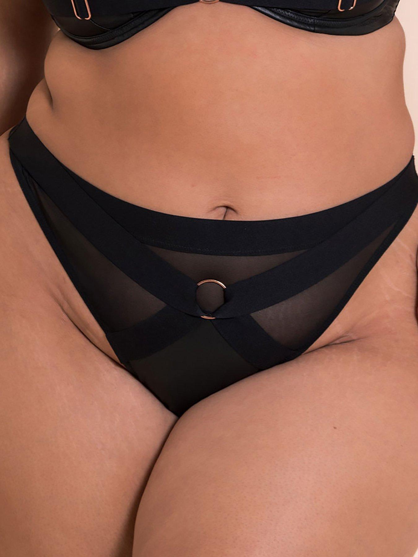 Image 1 of 5 of Curvy Kate Scantilly Harnessed Thong Black