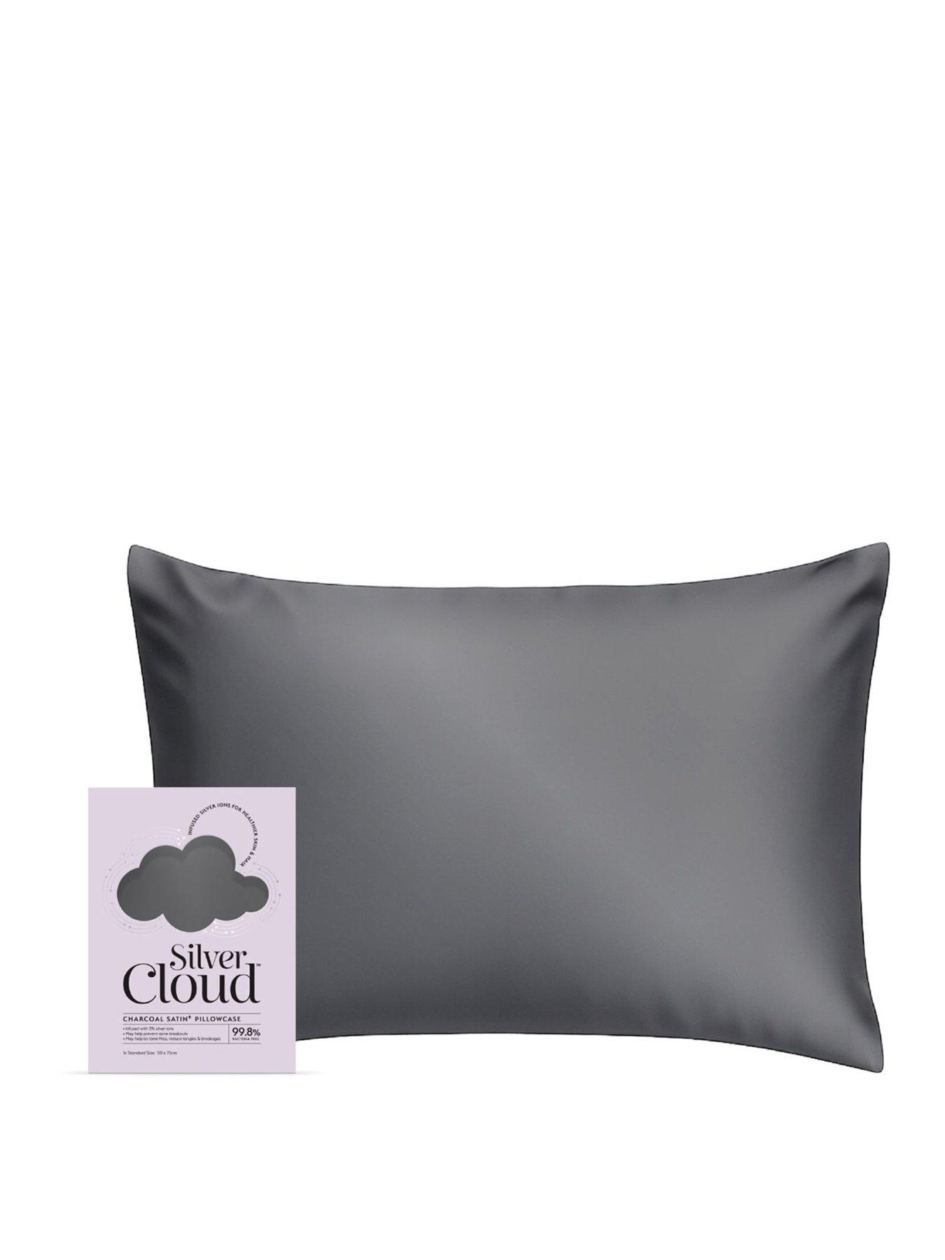Silver Cloud Charcoal Satin Pillowcase Infused with Silver Ions