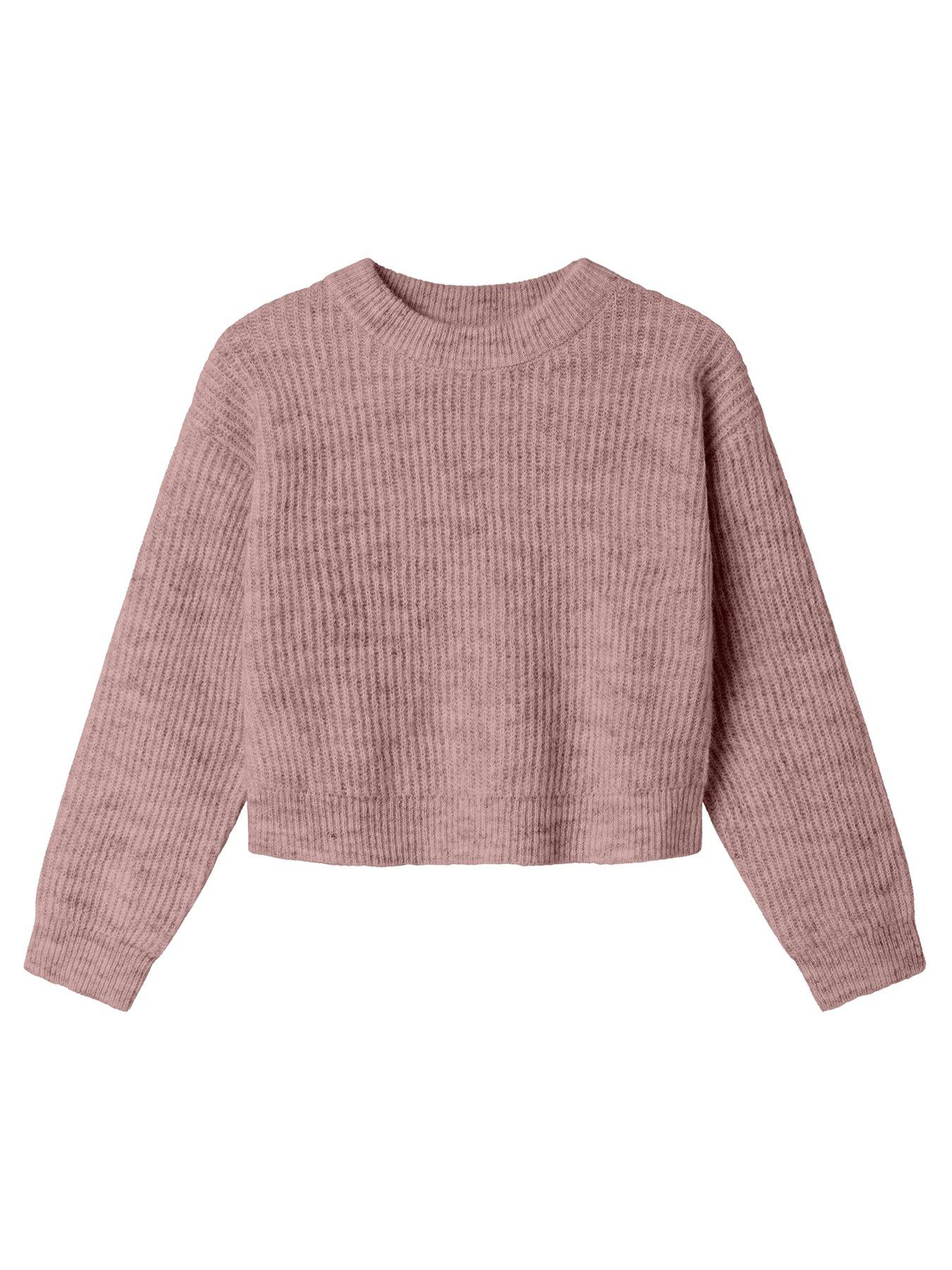 Name It Girls Boxy Short Knitted Jumper - Pink