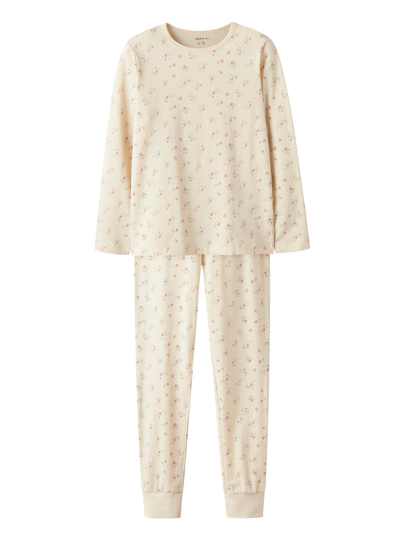 Name It Girls Floral Pyjamas - Cream
