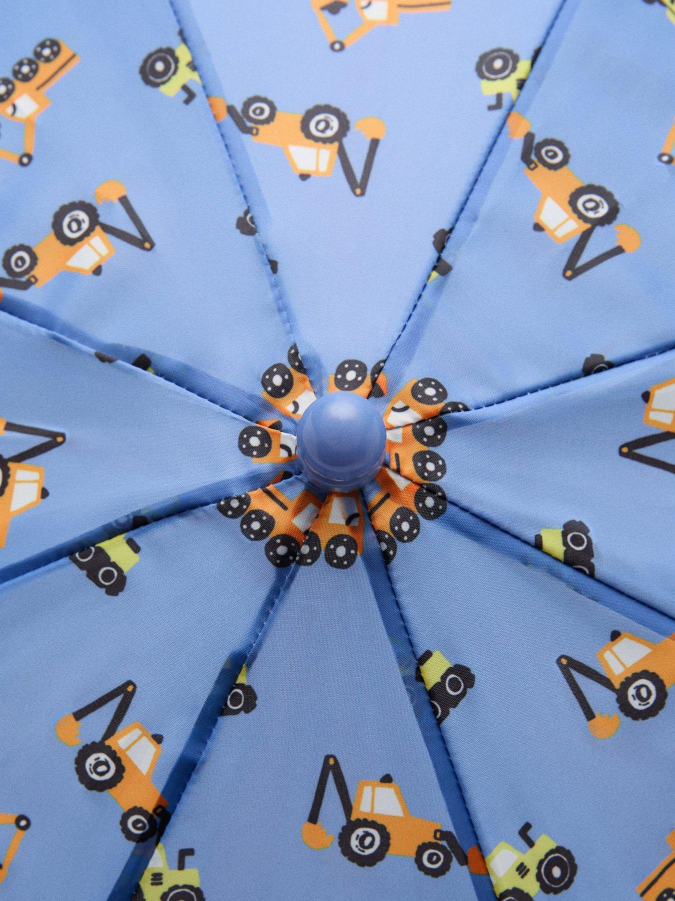 Image 4 of 4 of Mango Younger Boys Digger Umbrella - Blue