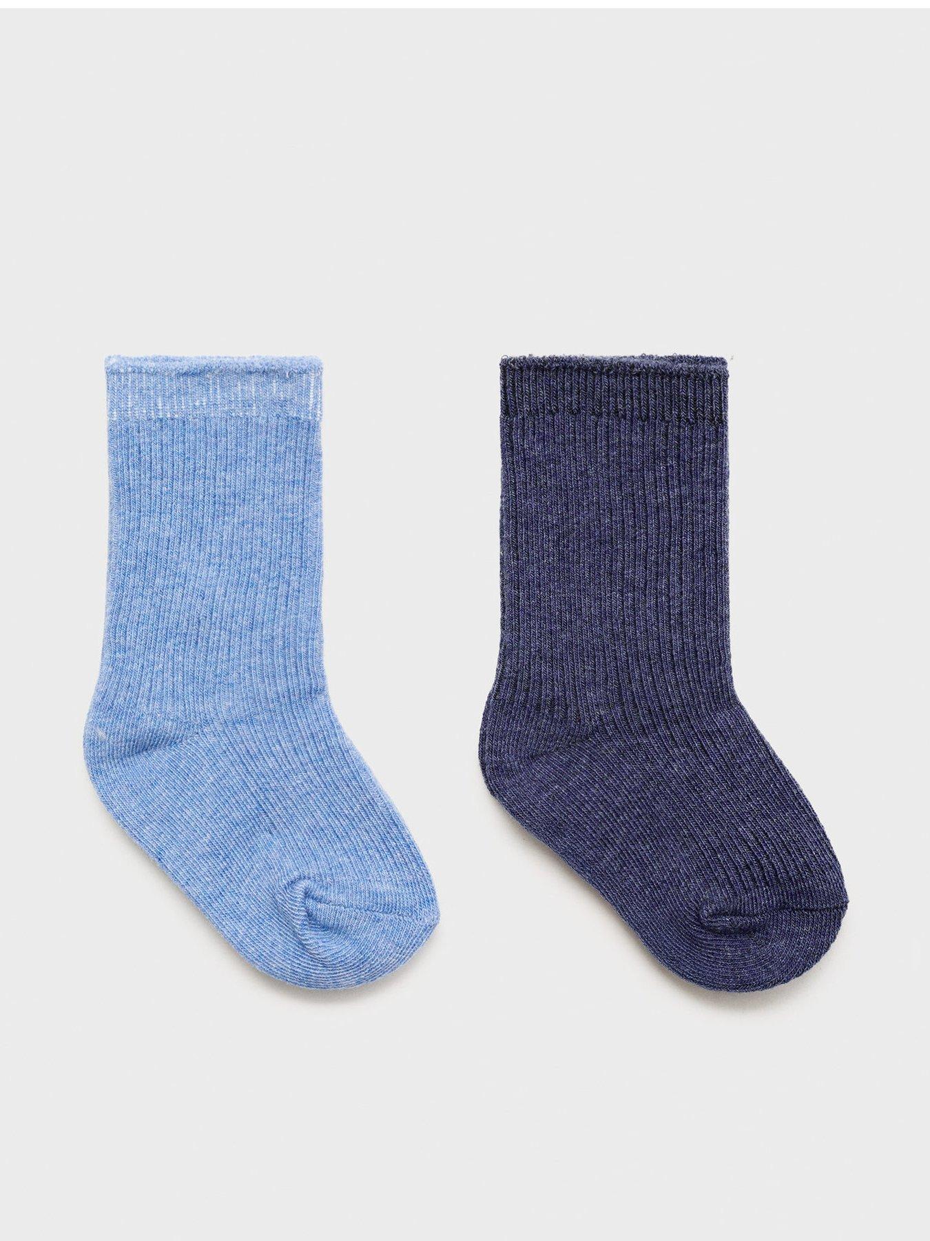 Mango Younger Boys 2 Pack Ribbed Socks - Blue