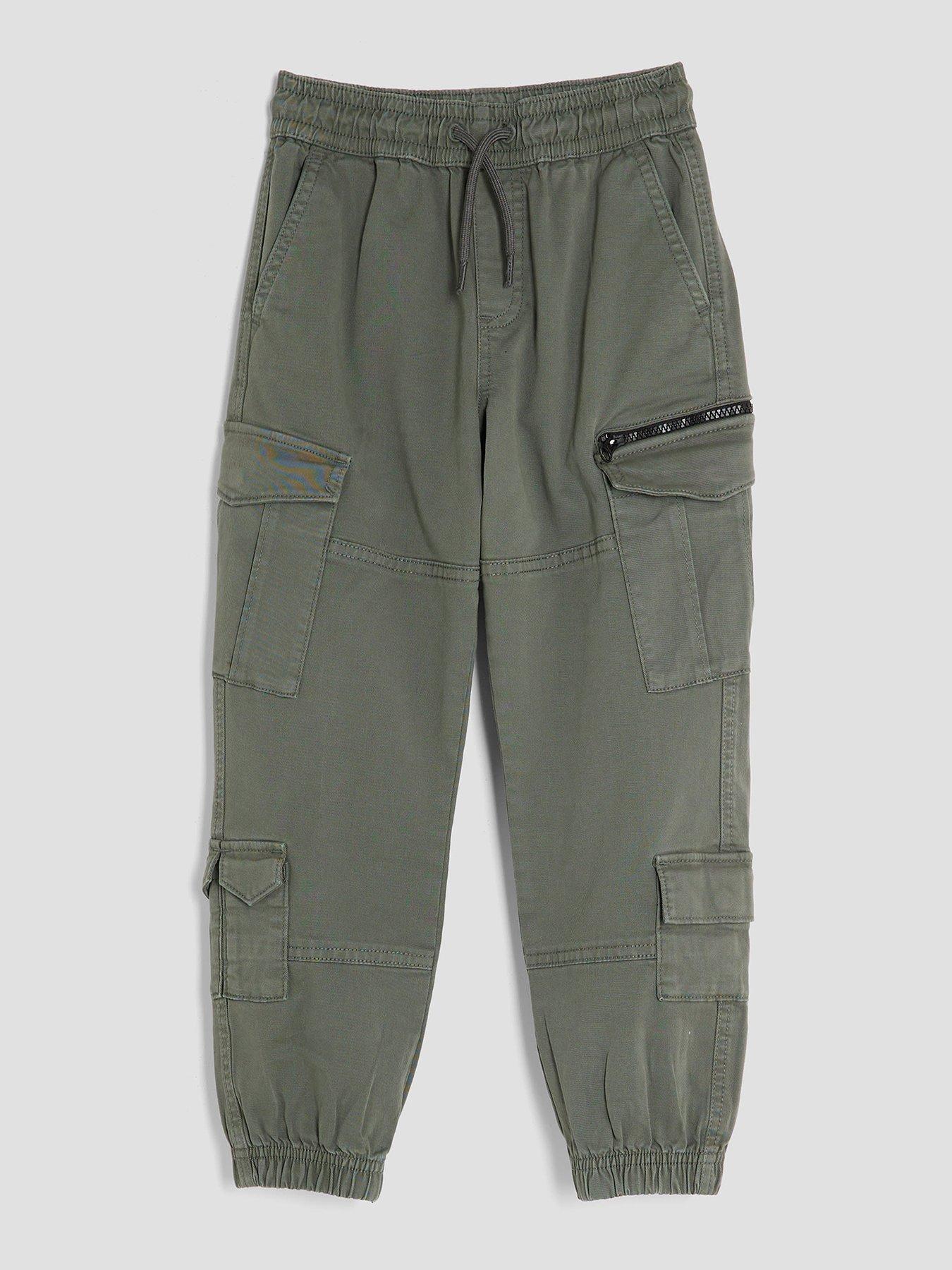 River Island Older Boys Herrin Cargo Trousers - Khaki