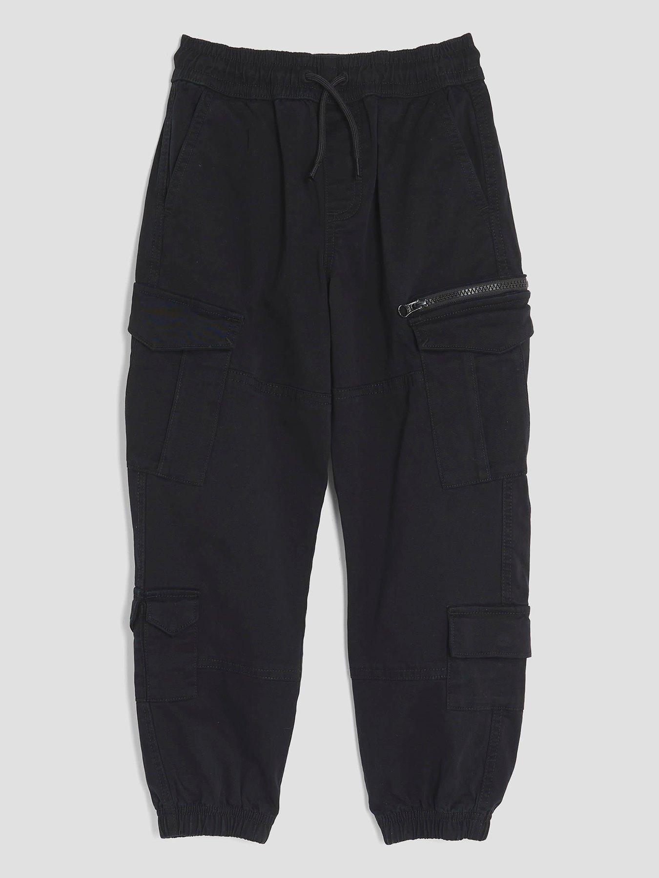 River Island Older Boys Herrin Cargo Pants - Black