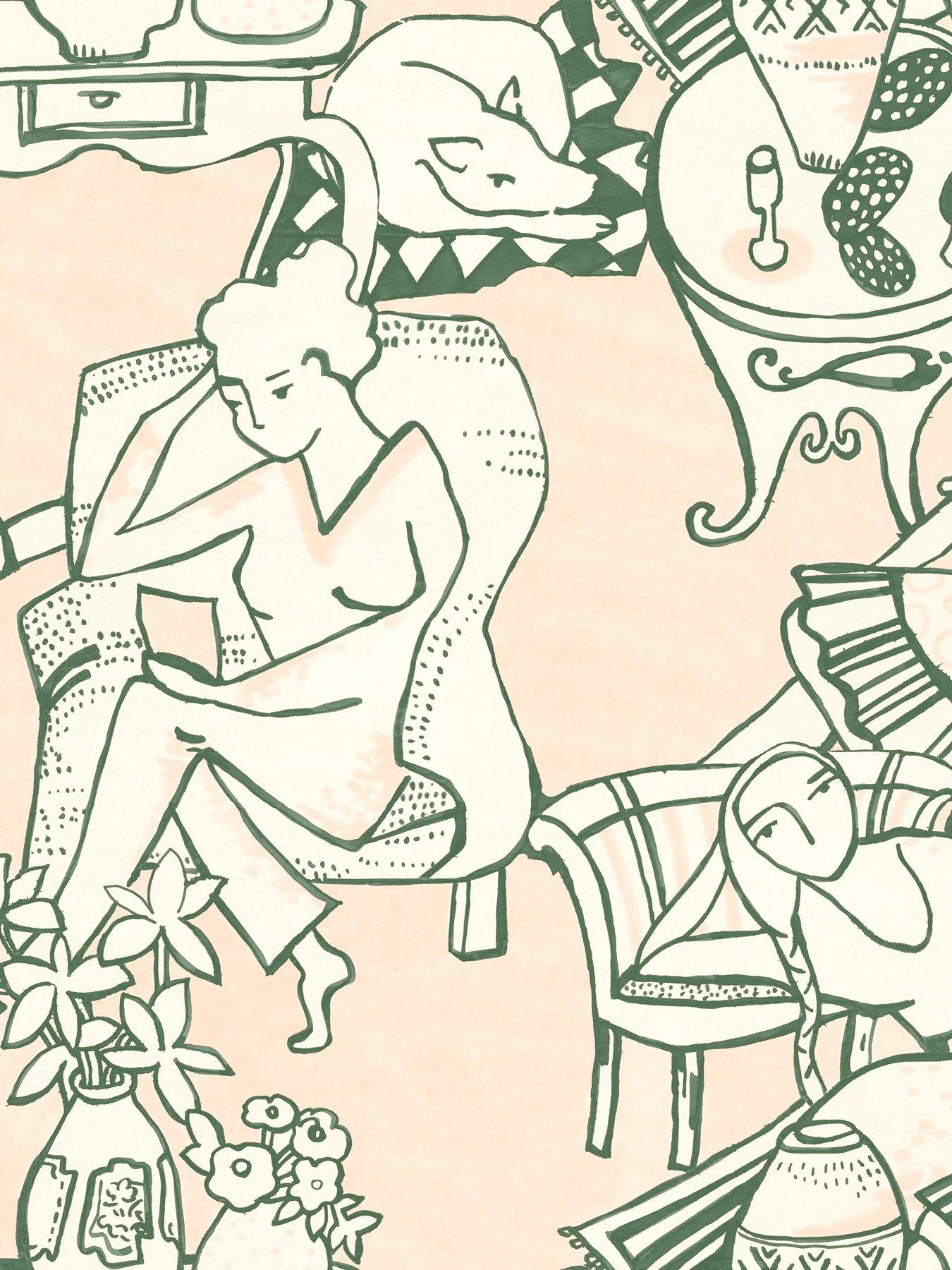 Image 2 of 2 of NuWallpaper Nuwallpaper Self Adhesive Leisure Ladies - Blush