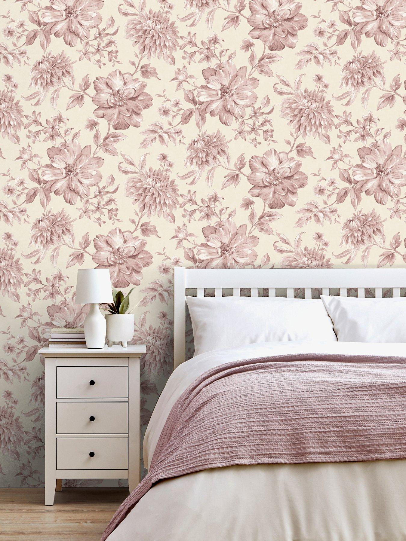 Fine Decor Isabella Floral Wallpaper - Pink
