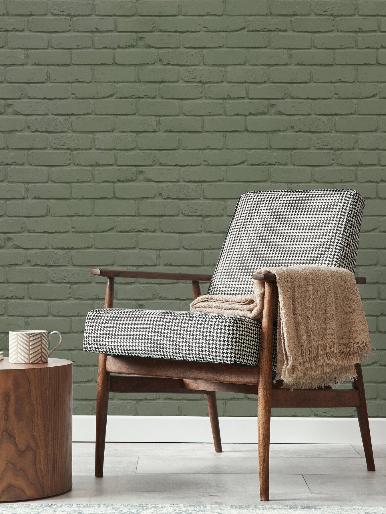Image 2 of 5 of Fine Decor Painted Brick Wallpaper - Sage