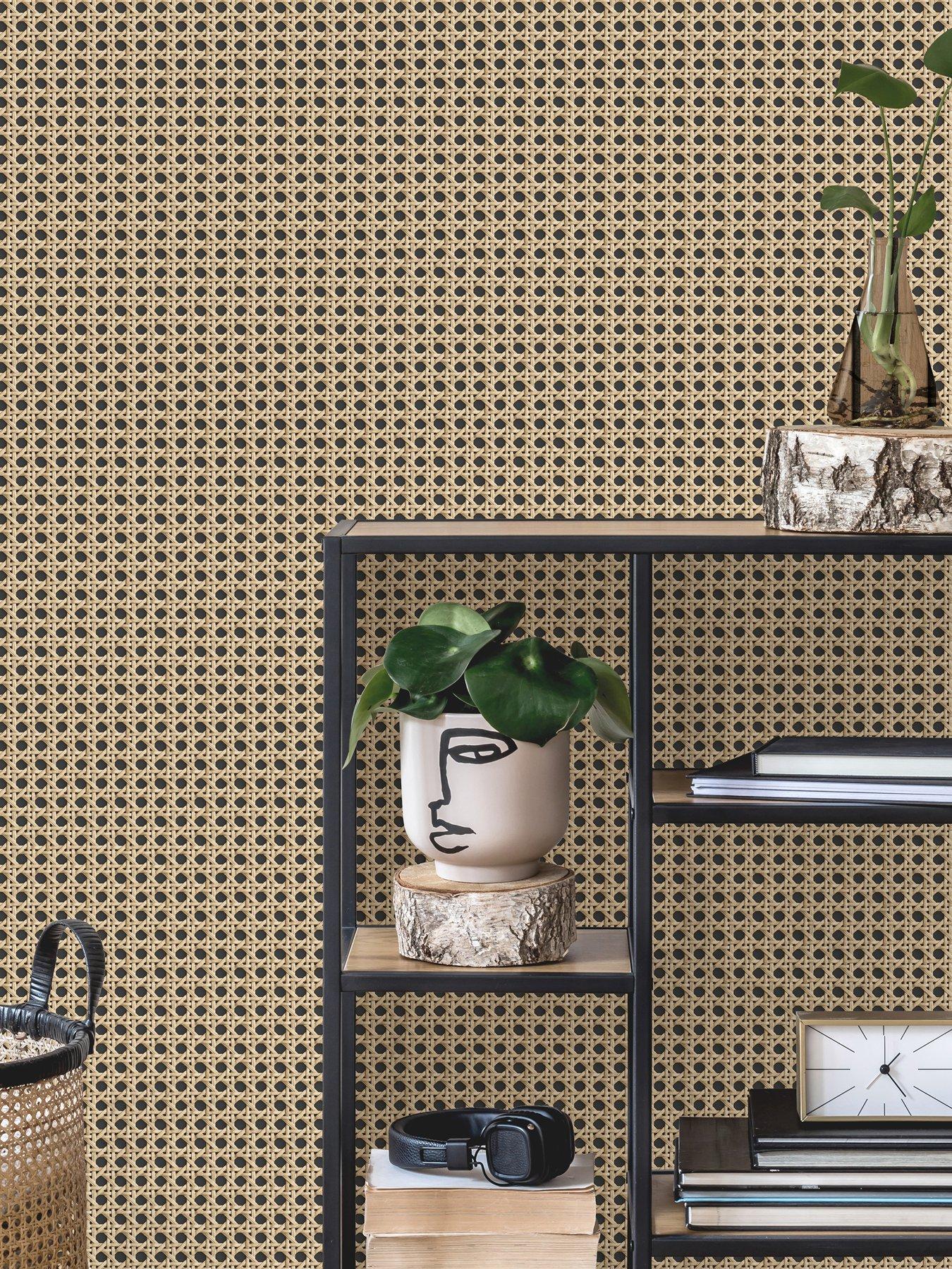 NuWallpaper Nuwallpaper Self Adhesive Cane Charcoal - Natural