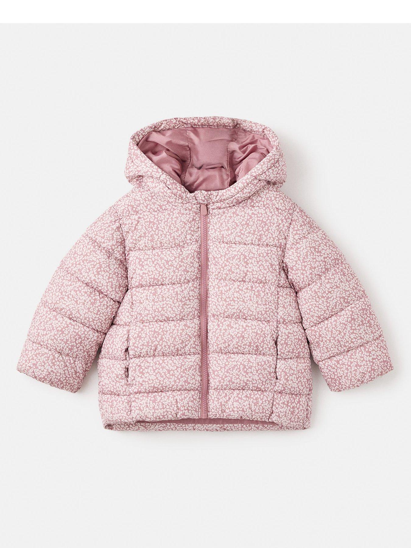 Mango Younger Girls Floral Printed Coat - Pink