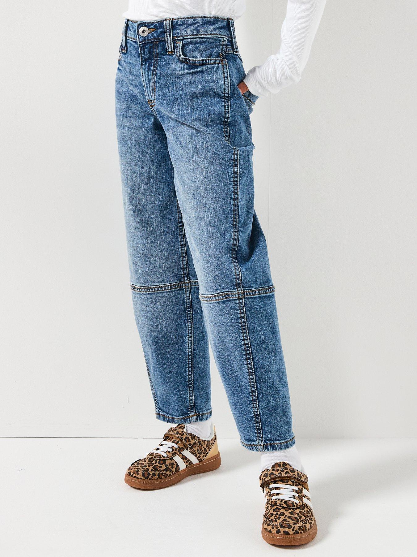 Abercrombie & Fitch Girls High Rise Balloon Jeans - Blue