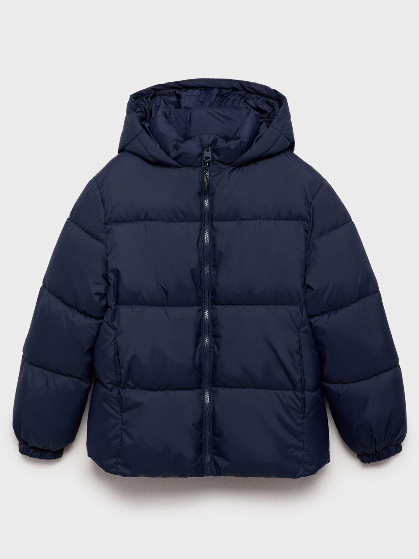 Mango Boys Hooded Padded Coat - Navy
