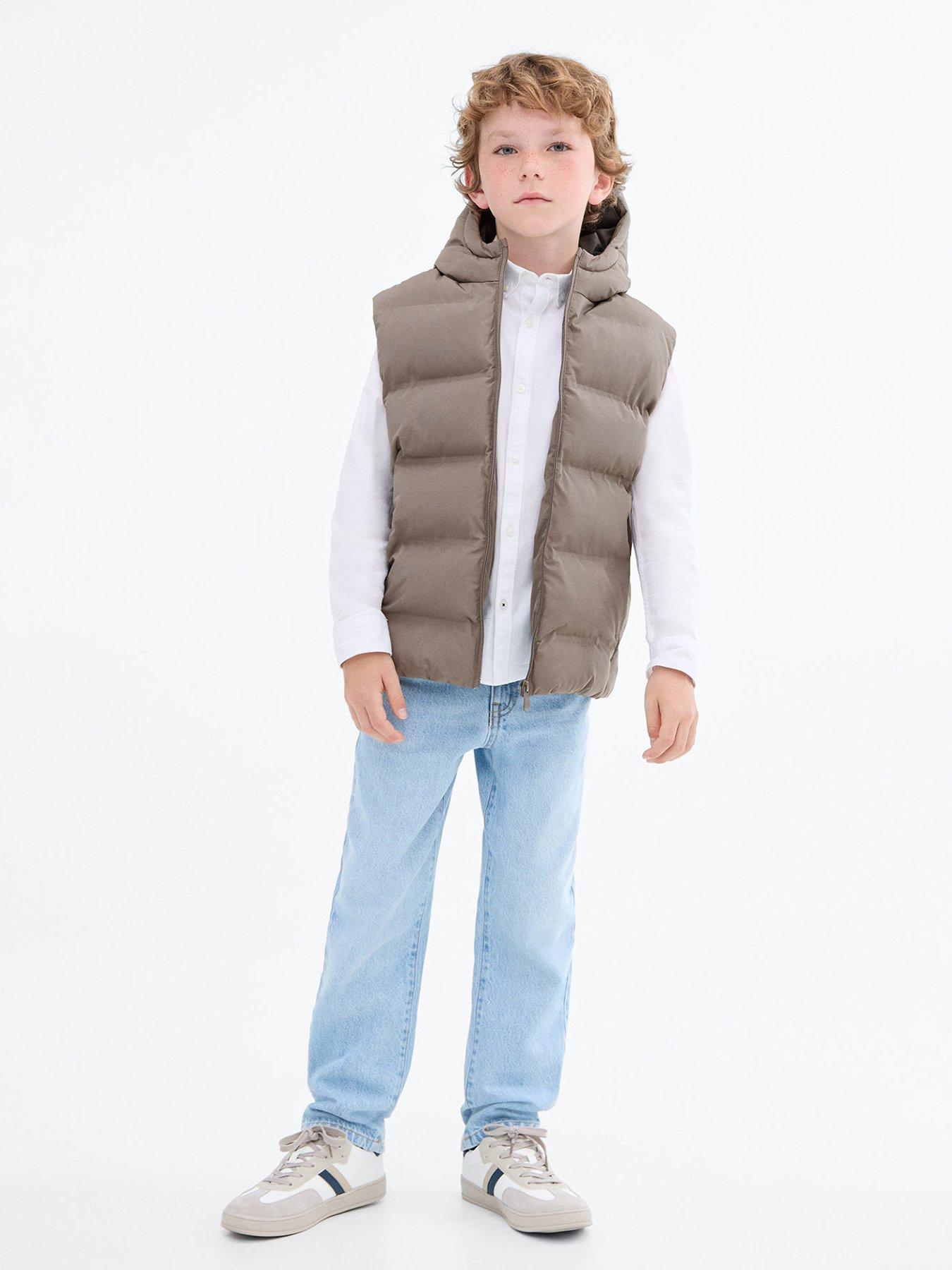 Mango Boys Hooded Gilet - Light Brown