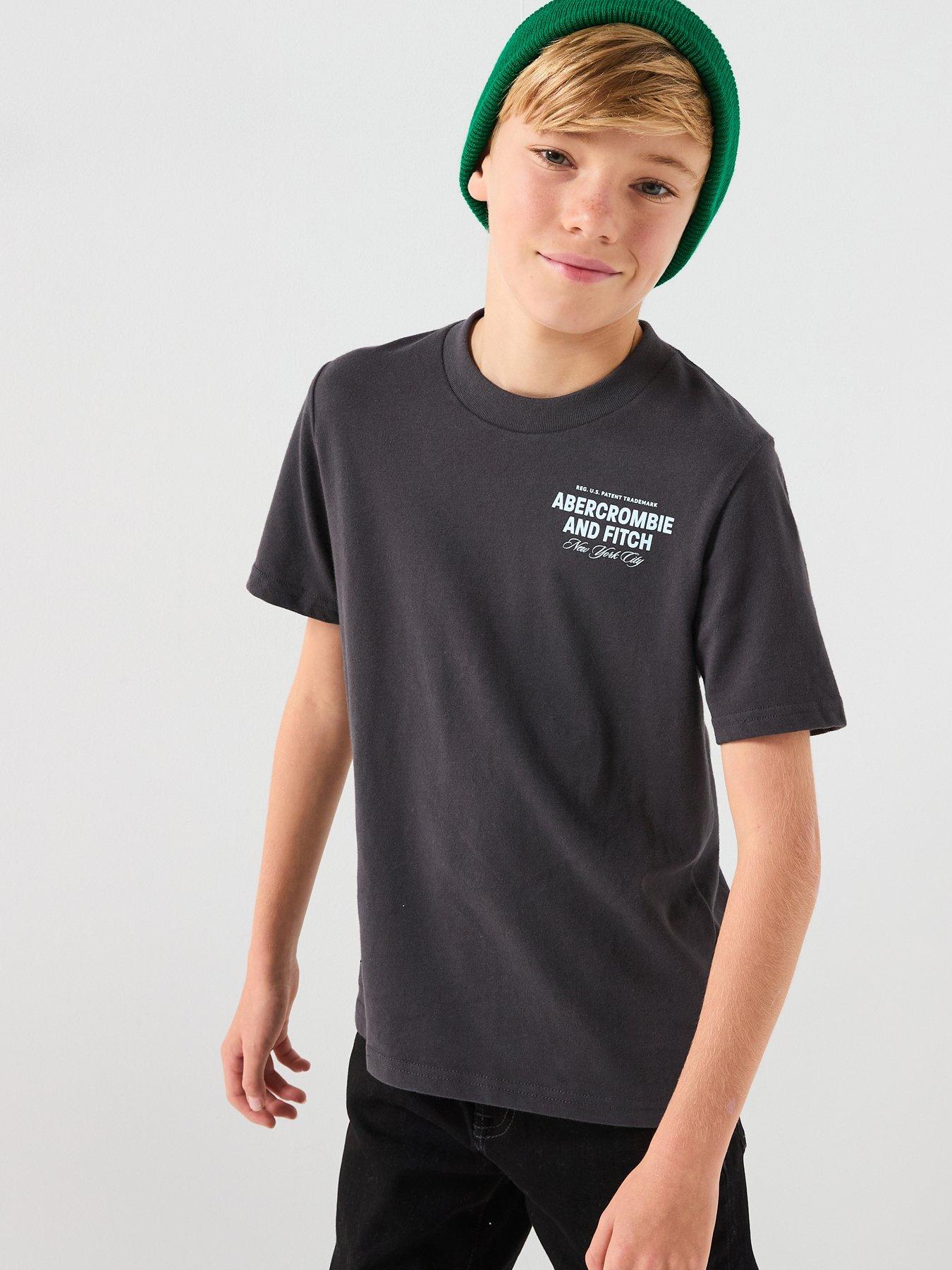 Image 2 of 5 of Abercrombie & Fitch Boys City Stack Short Sleeve T-Shirt - Black