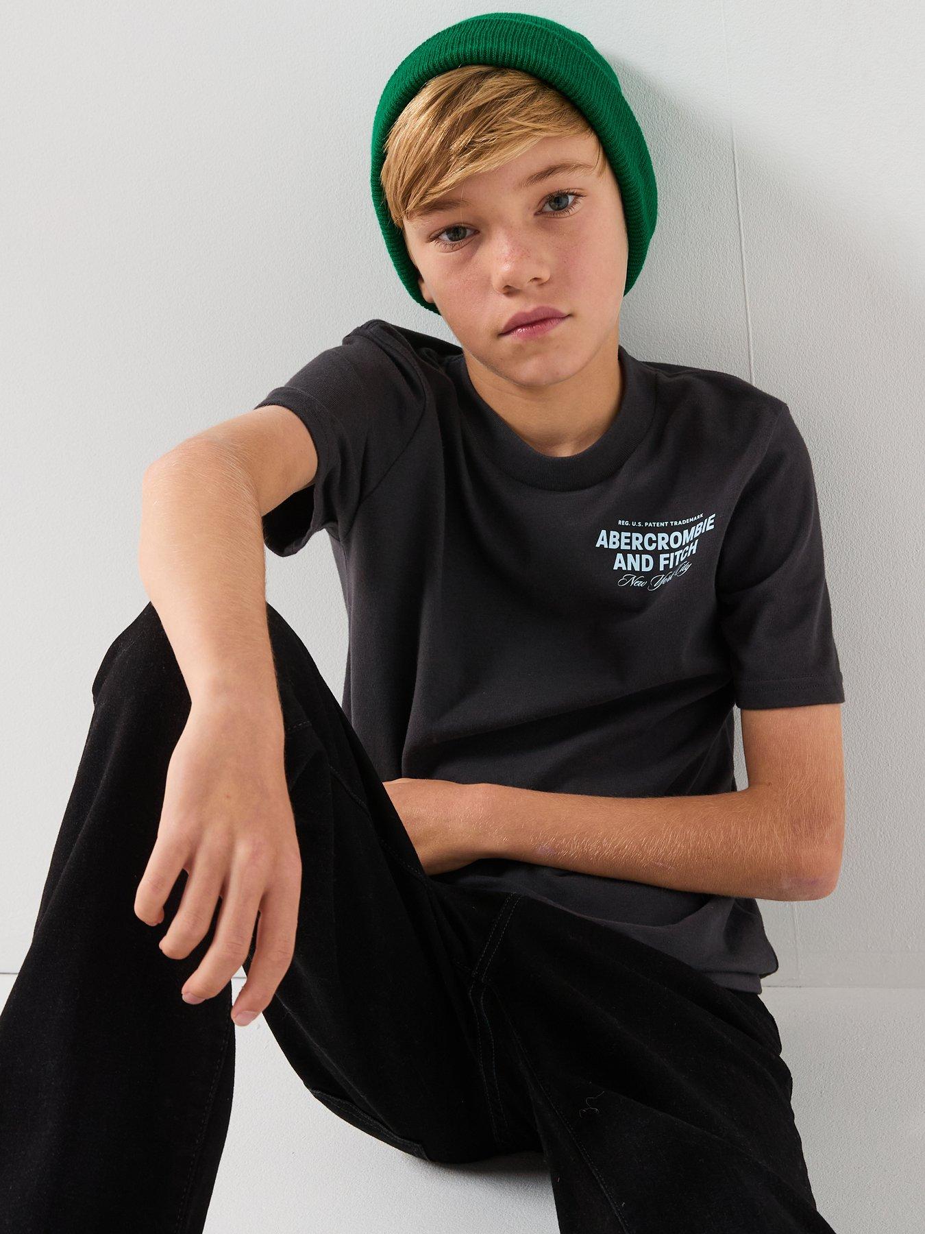 Image 4 of 5 of Abercrombie & Fitch Boys City Stack Short Sleeve T-Shirt - Black