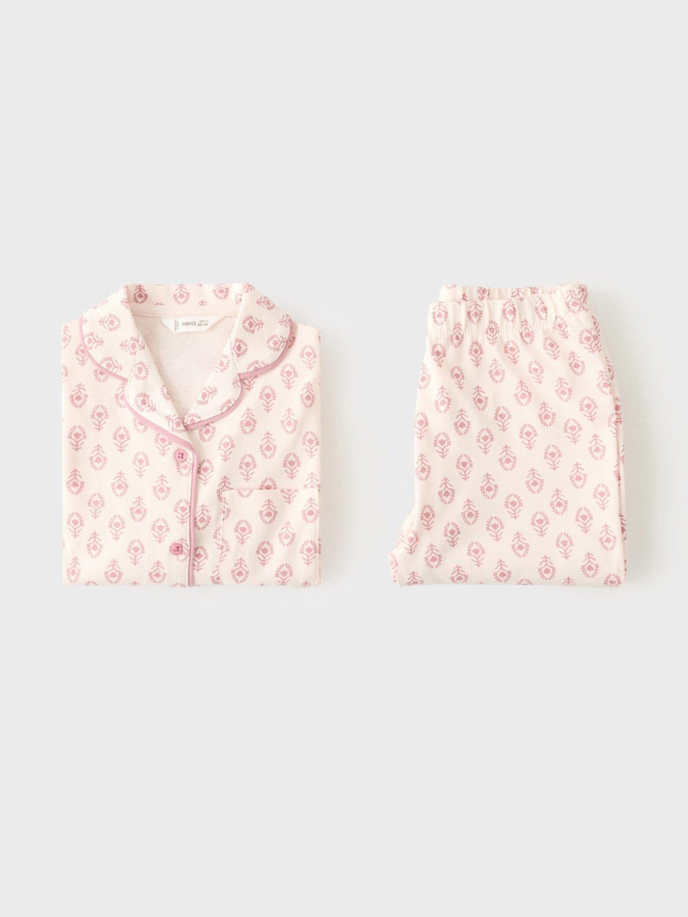 Mango Younger Girls Button Through Pyjamas - Light Pink | Very Ireland