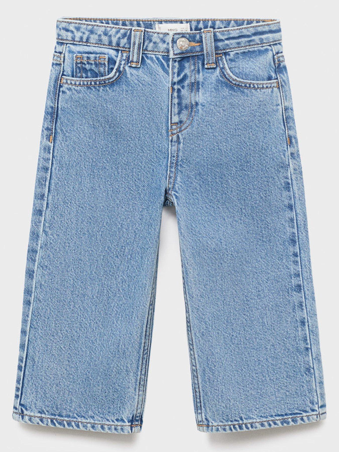 Mango Younger Girls Wide Leg Jeans - Blue