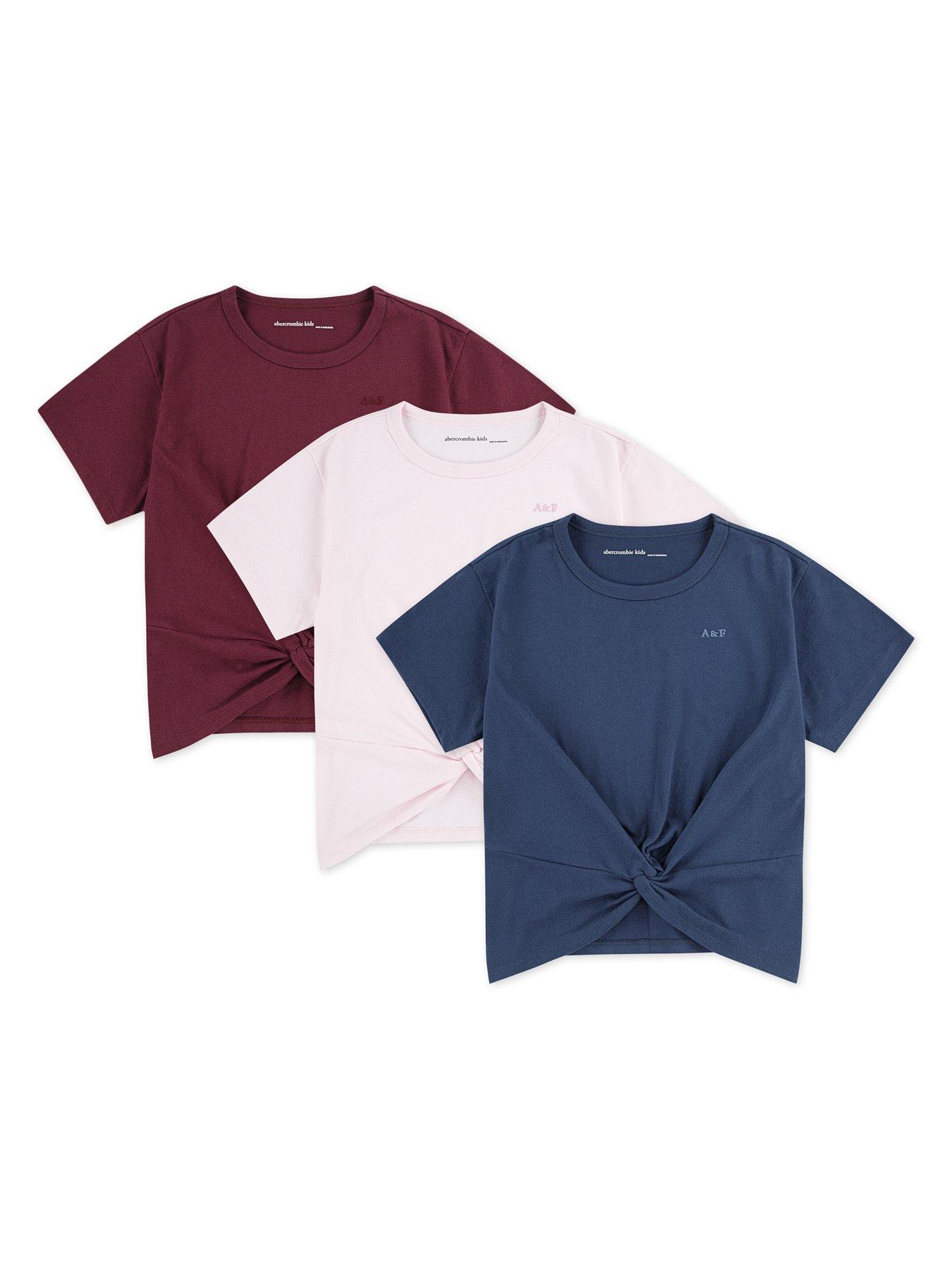 Abercrombie & Fitch Girls 3 Pack Tie Front Short Sleeve T-Shirts - Multi