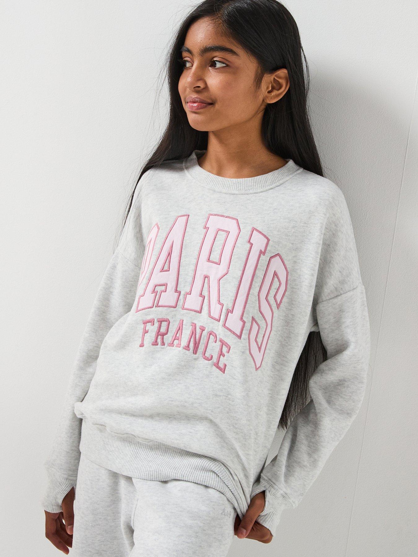 Abercrombie & Fitch Girls I Heart Paris Sweatshirt - Grey