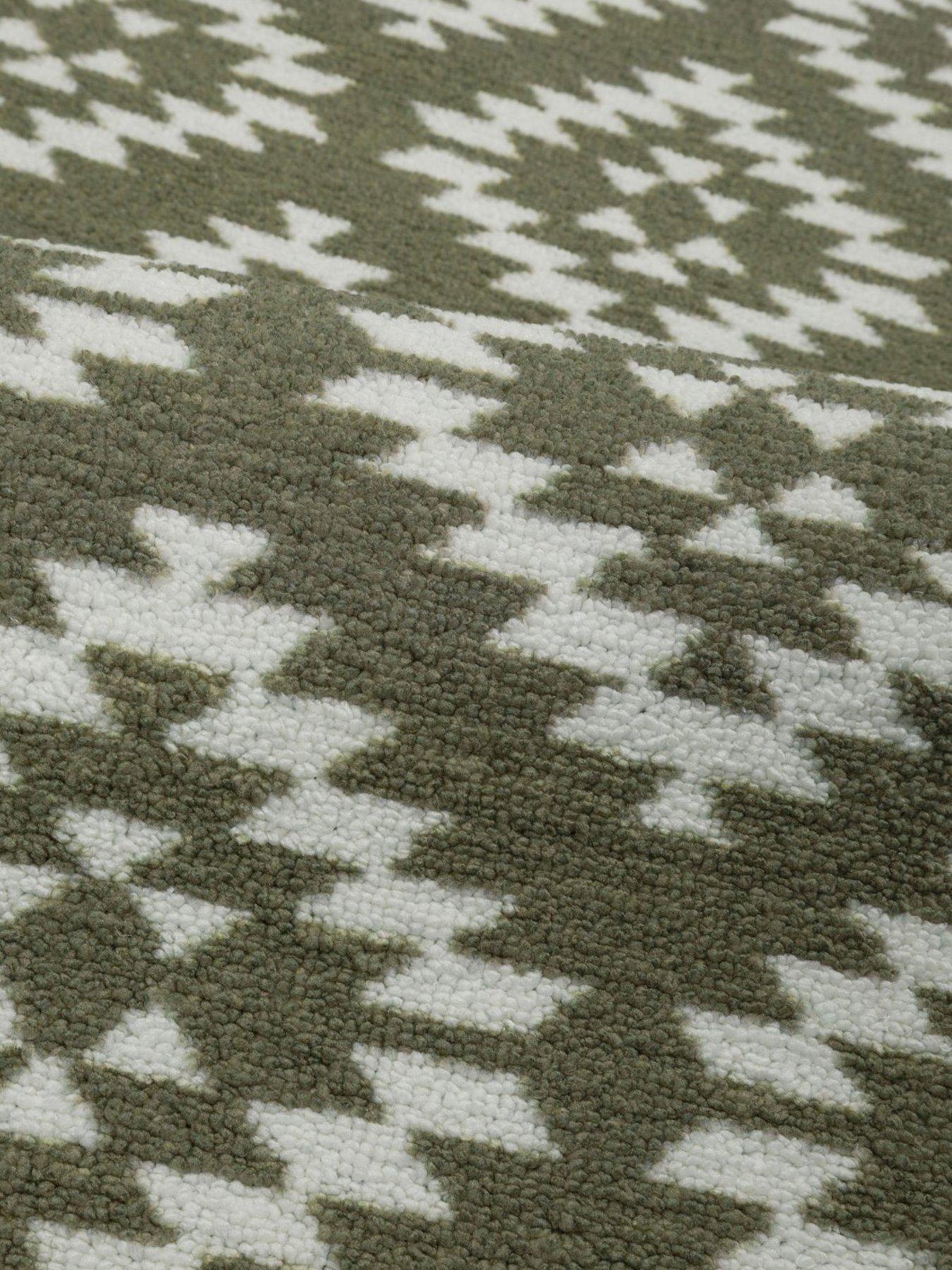 Image 3 of 4 of The Very Collection Aztec Sage Green Diamond Runner &amp; Doormat Set