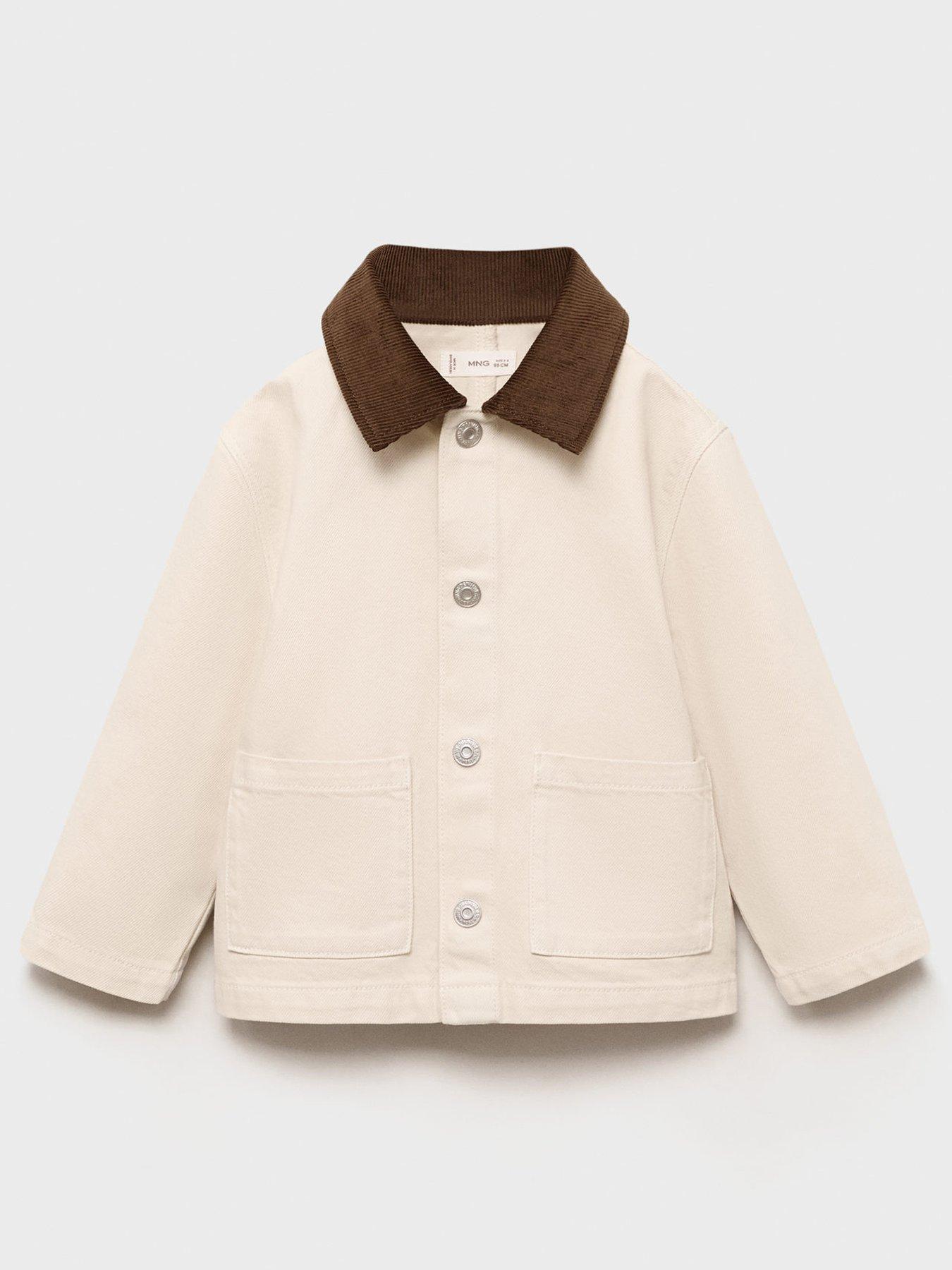 Mango Younger Boys Contrast Collar Jacket - Beige