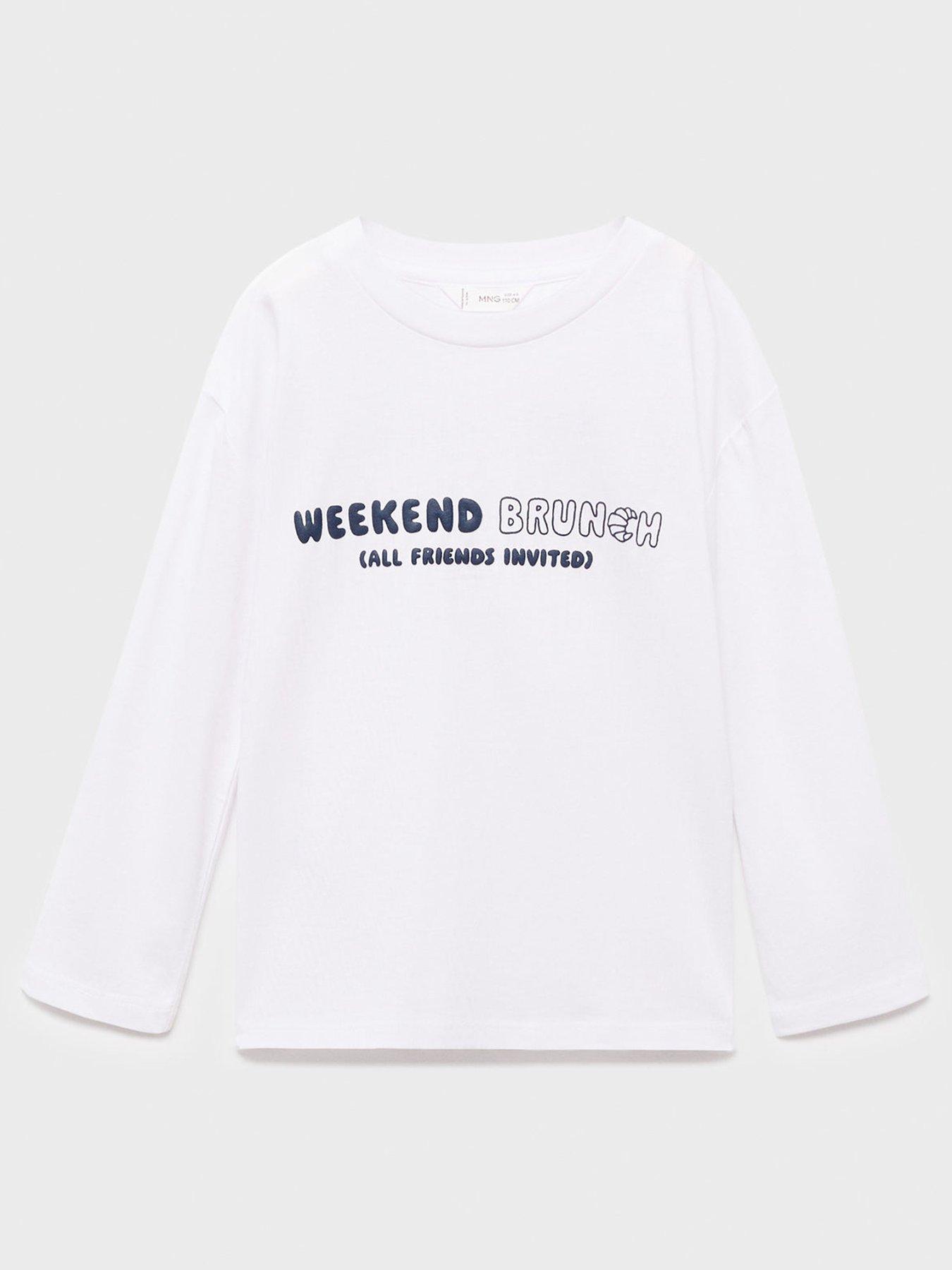 Mango Younger Boys Weekend Long Sleeve T-Shirt - White