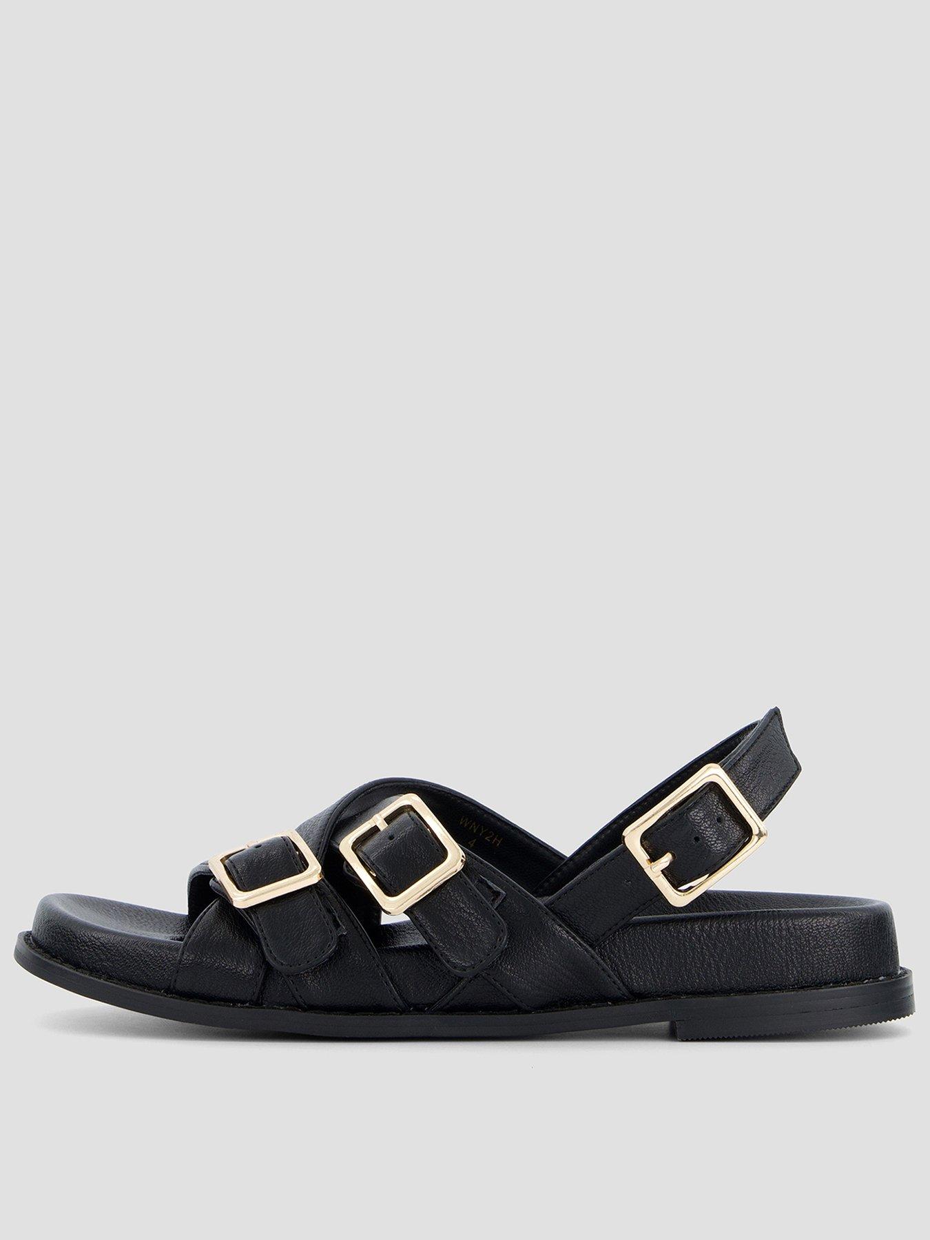 the-very-collection-double-buckle-footbed-sandal-brown