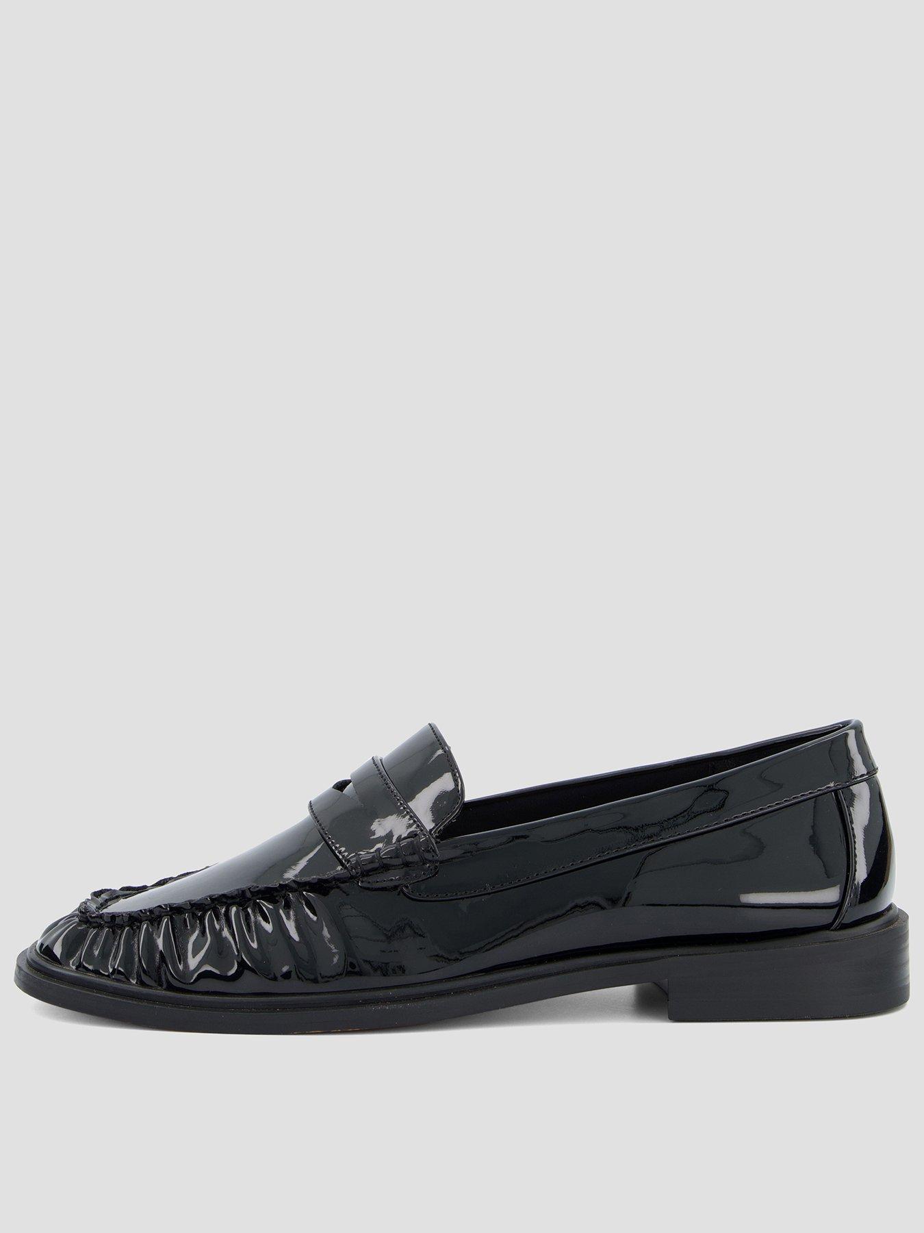 the-very-collection-square-toe-ruched-loafer-blackfront