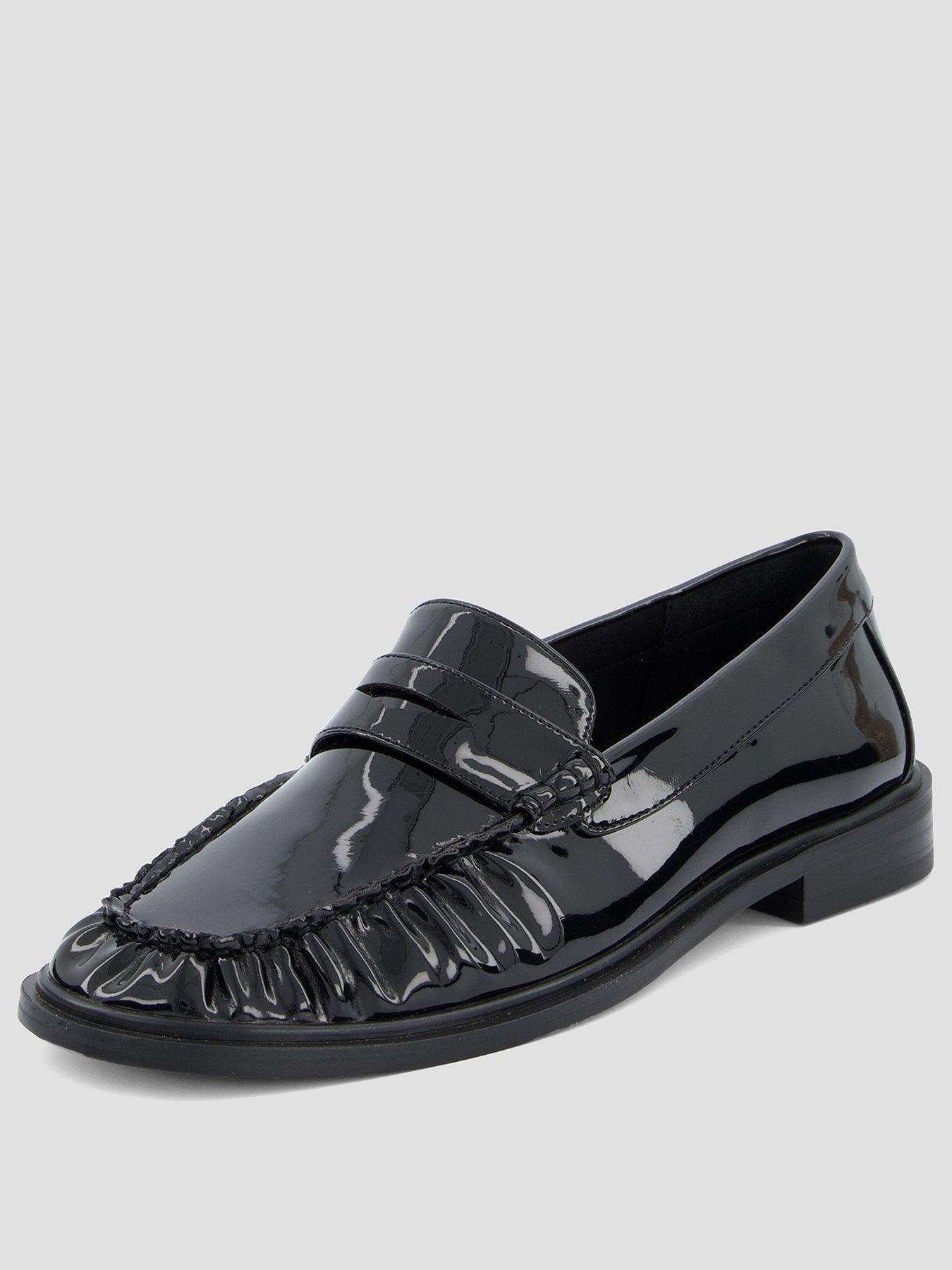 the-very-collection-square-toe-ruched-loafer-blackstillFront