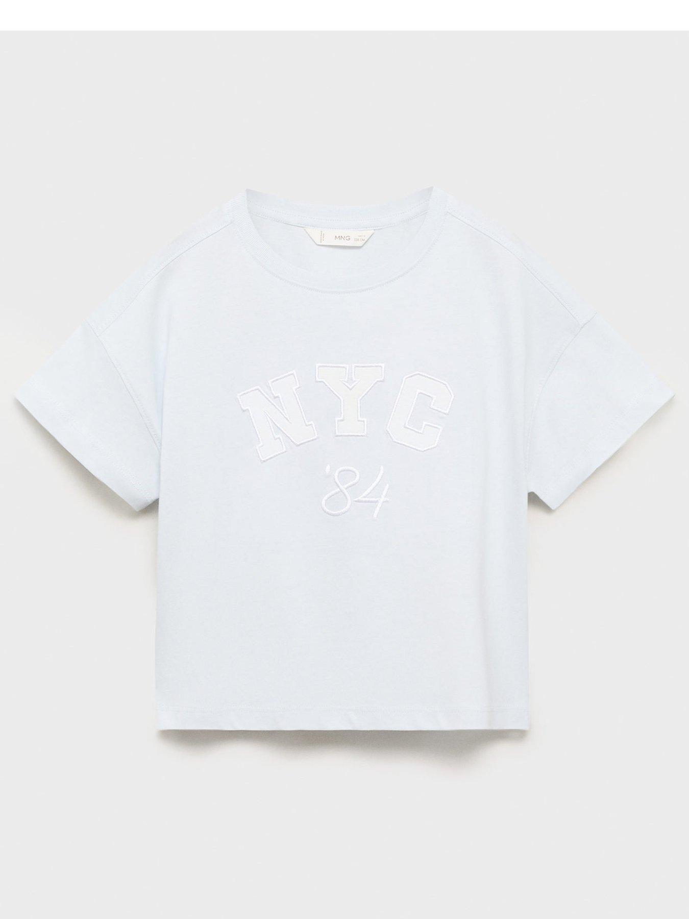 Mango Girls NYC Short Sleeve T-Shirt - Light Blue