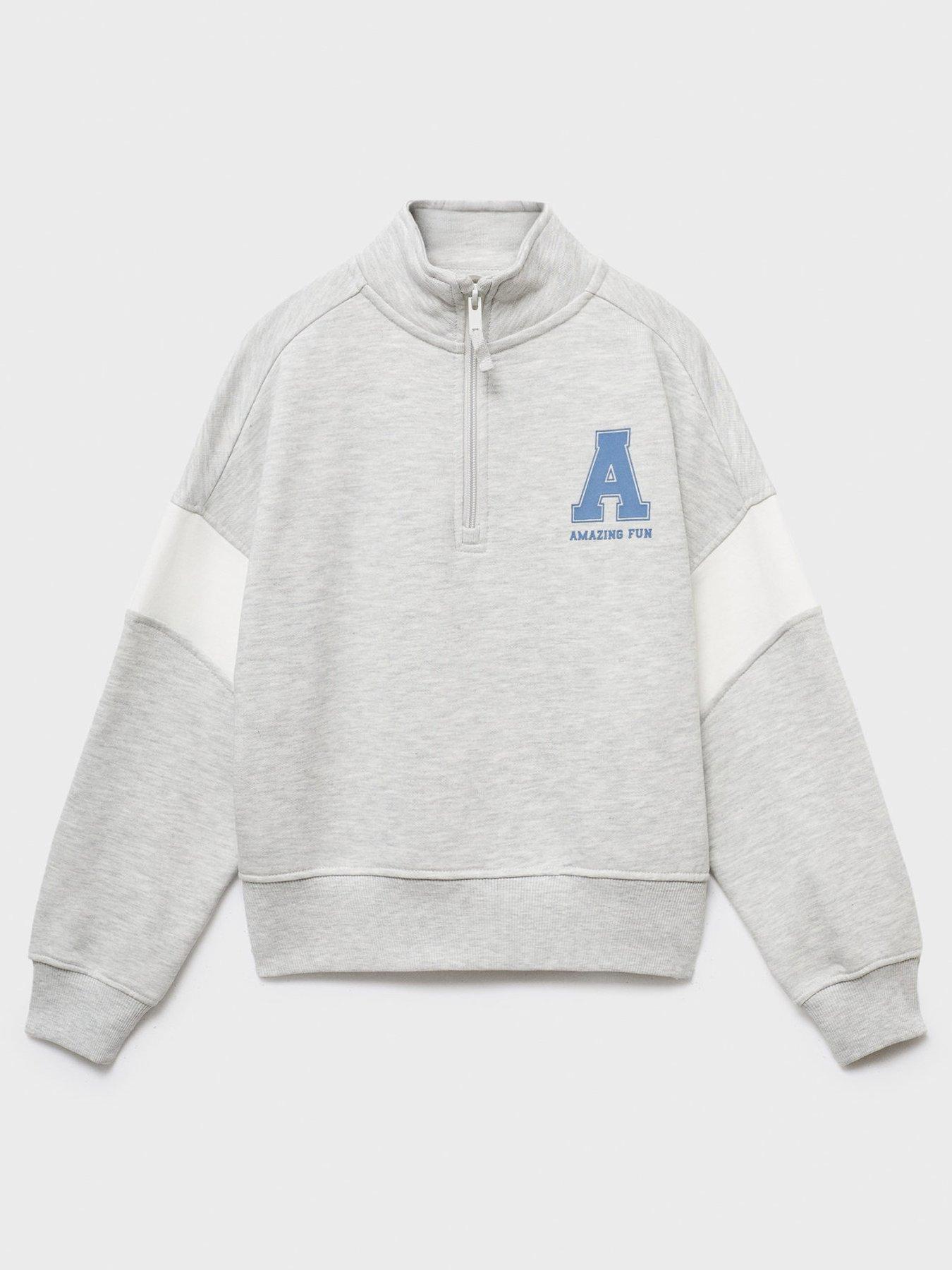 Mango Girls Amazing 1/4 Zip Sweatshirt - Grey