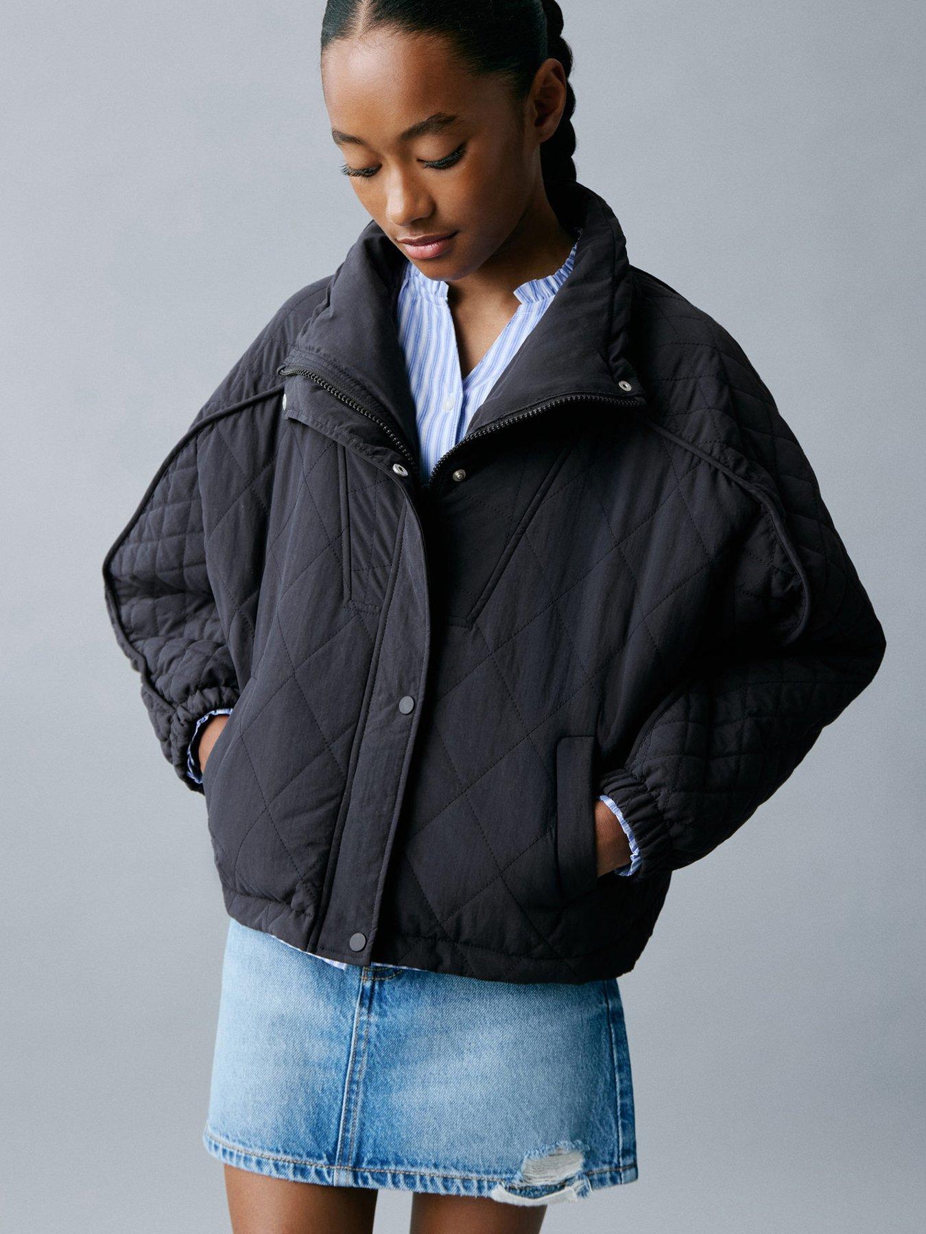 mango-girls-oversized-jacket-navyfront