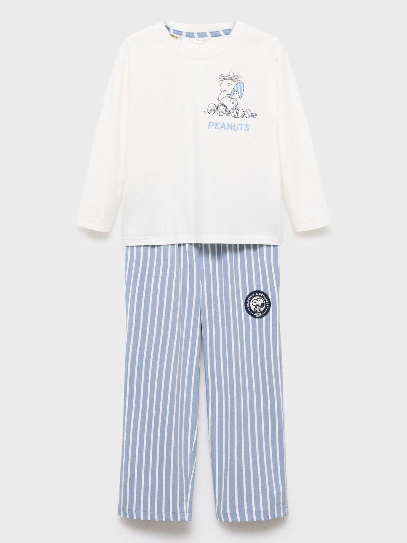 Mango Younger Boys Snoopy Long Sleeve Pyjamas - Blue