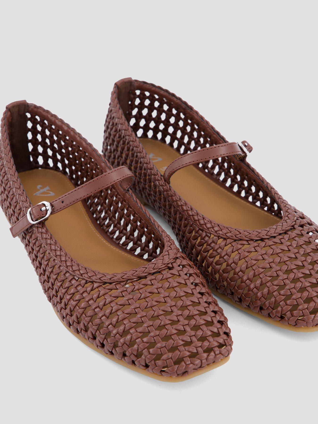 Image 6 of 7 of The Very Collection Square Toe Woven Ballet Flat - Chocolate