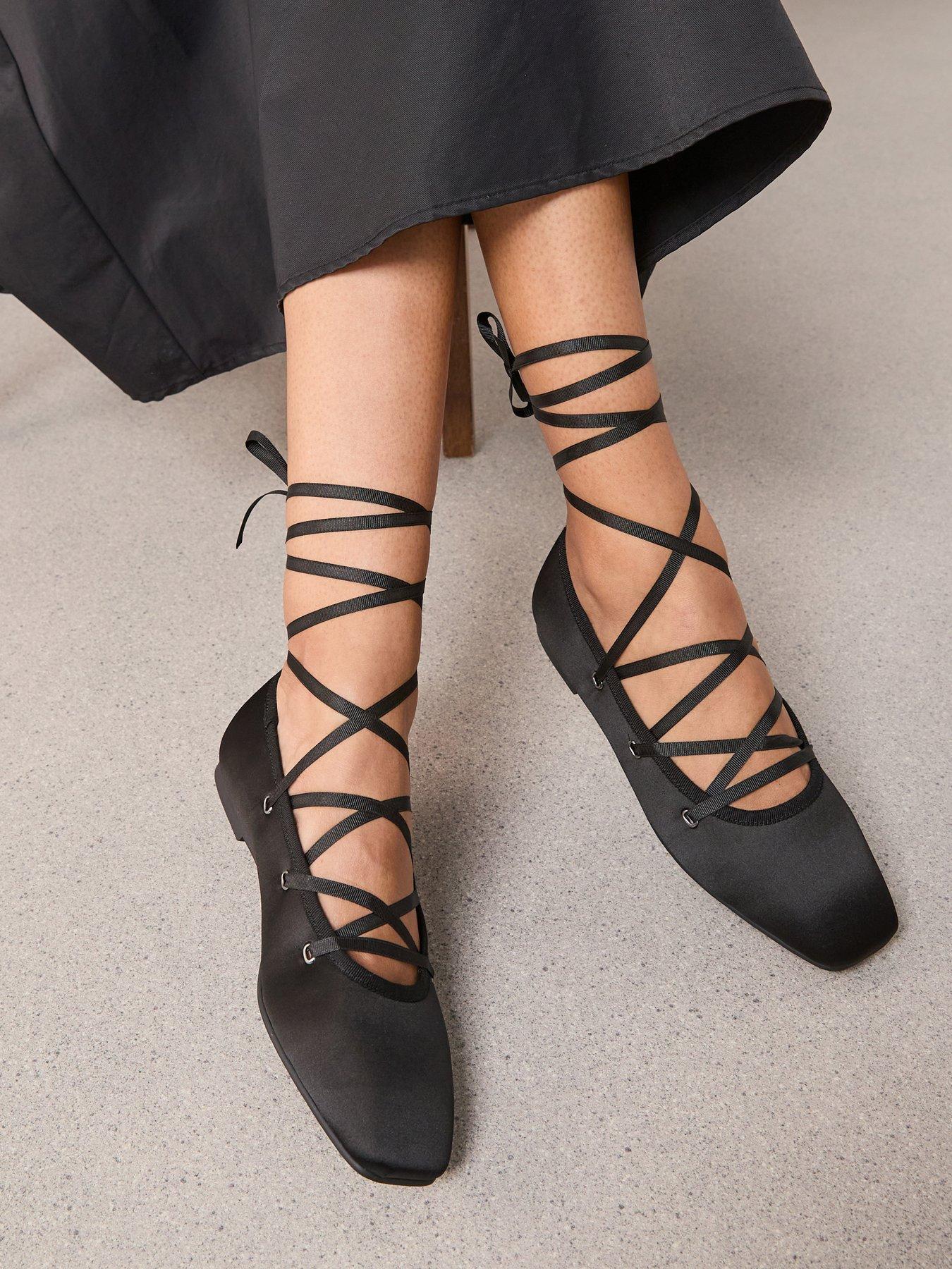 The Very Collection Ghilly Ballet Flat Shoe - Black
