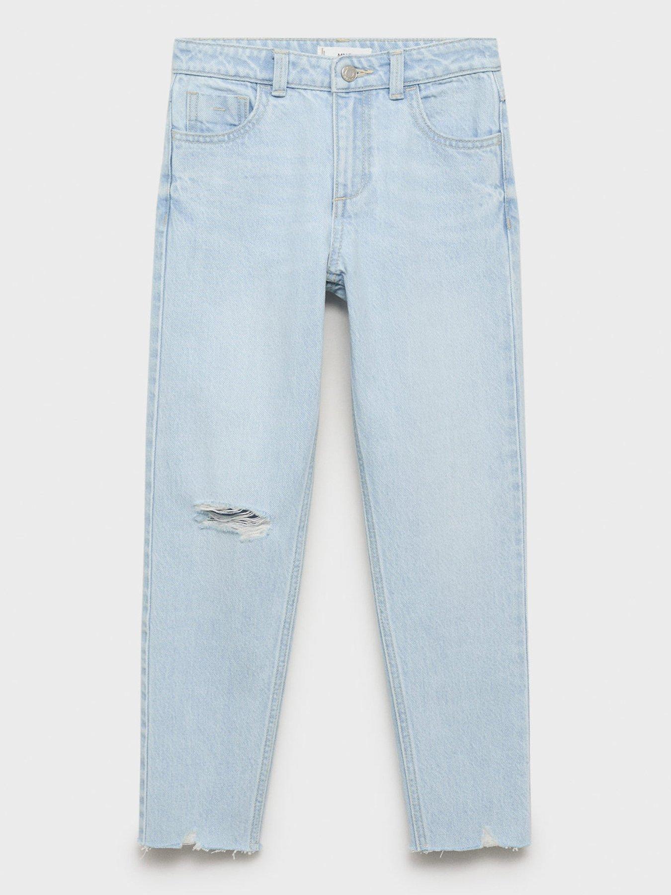 undefined Girls Mom Jeans - Light Blue