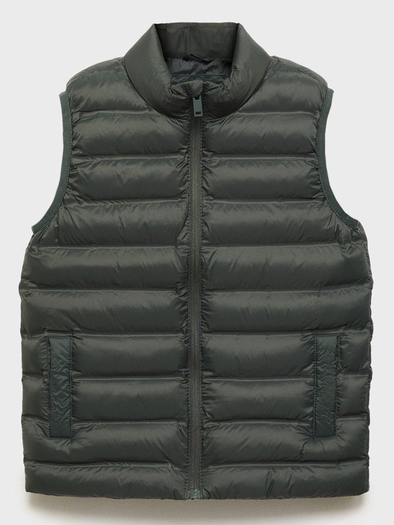 Image 1 of 4 of Mango Boys Quilted Gilet - Khaki
