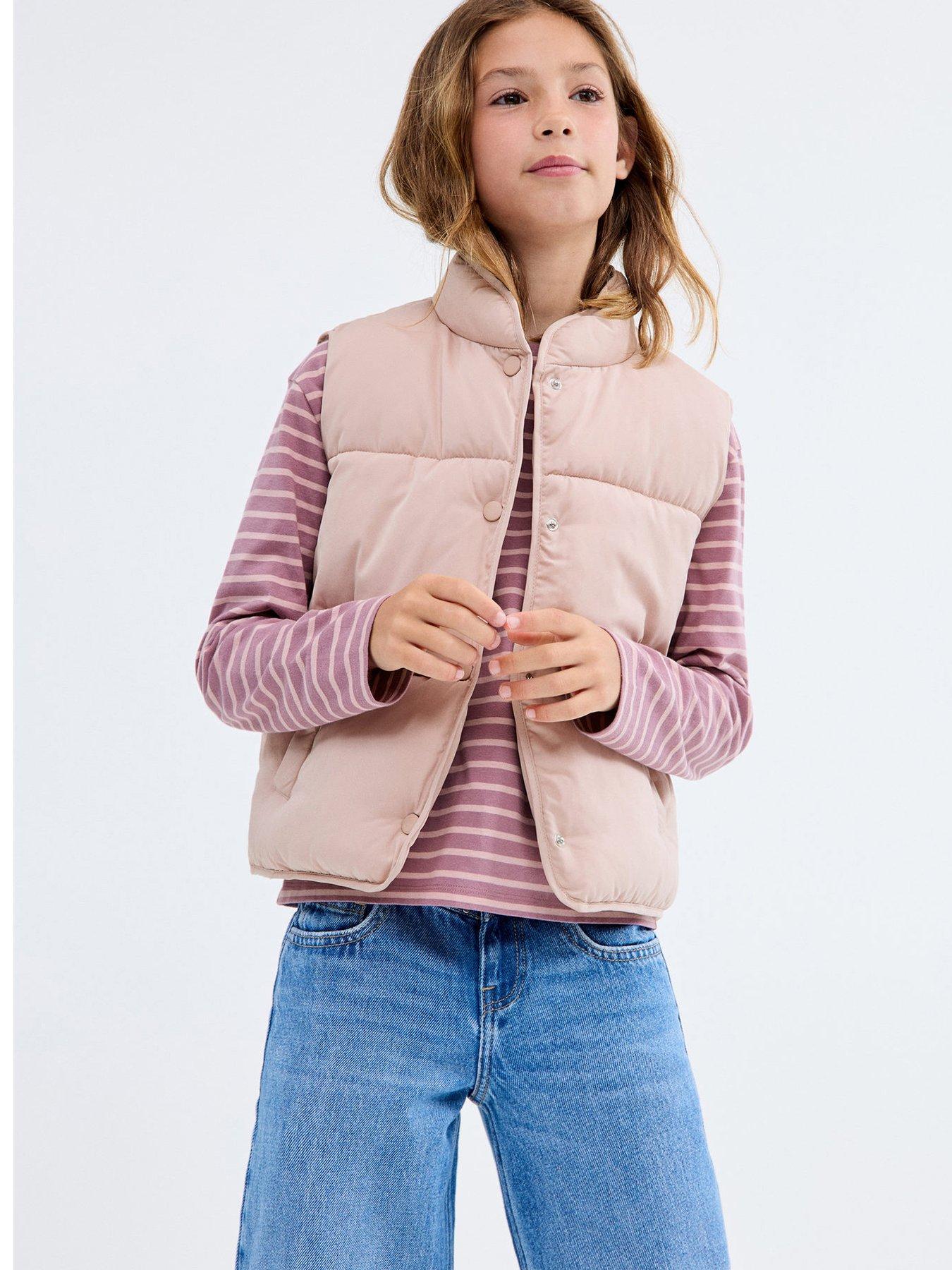 Mango Girls Gilet - Light Pink