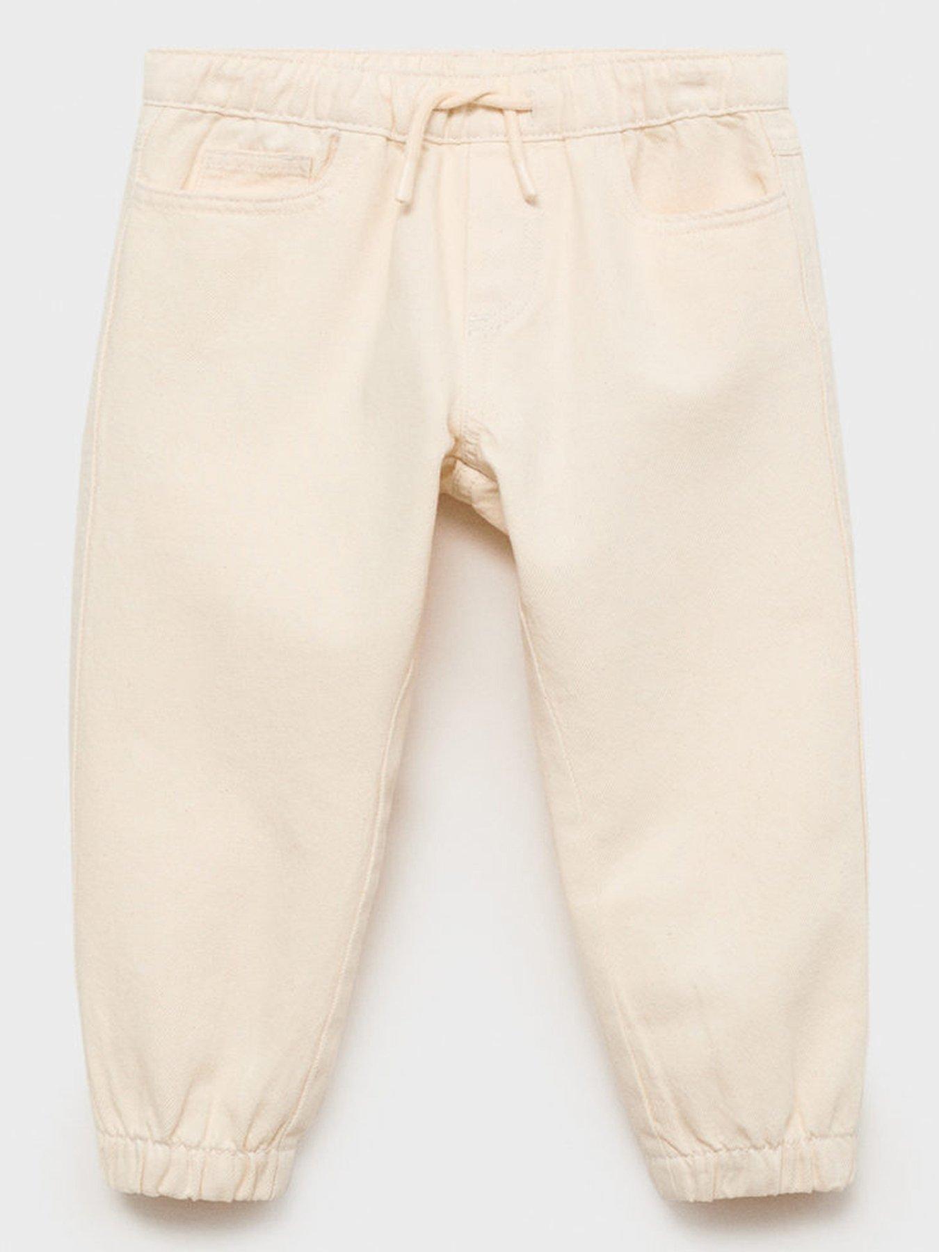 Mango Younger Boys Denim Joggers - Light Cream